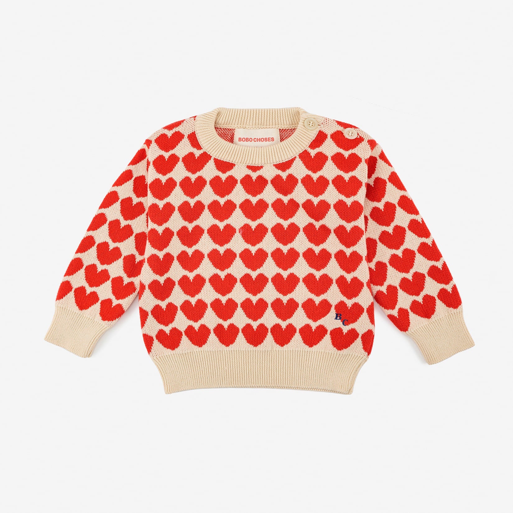 Baby Girls Beige Heart Sweater