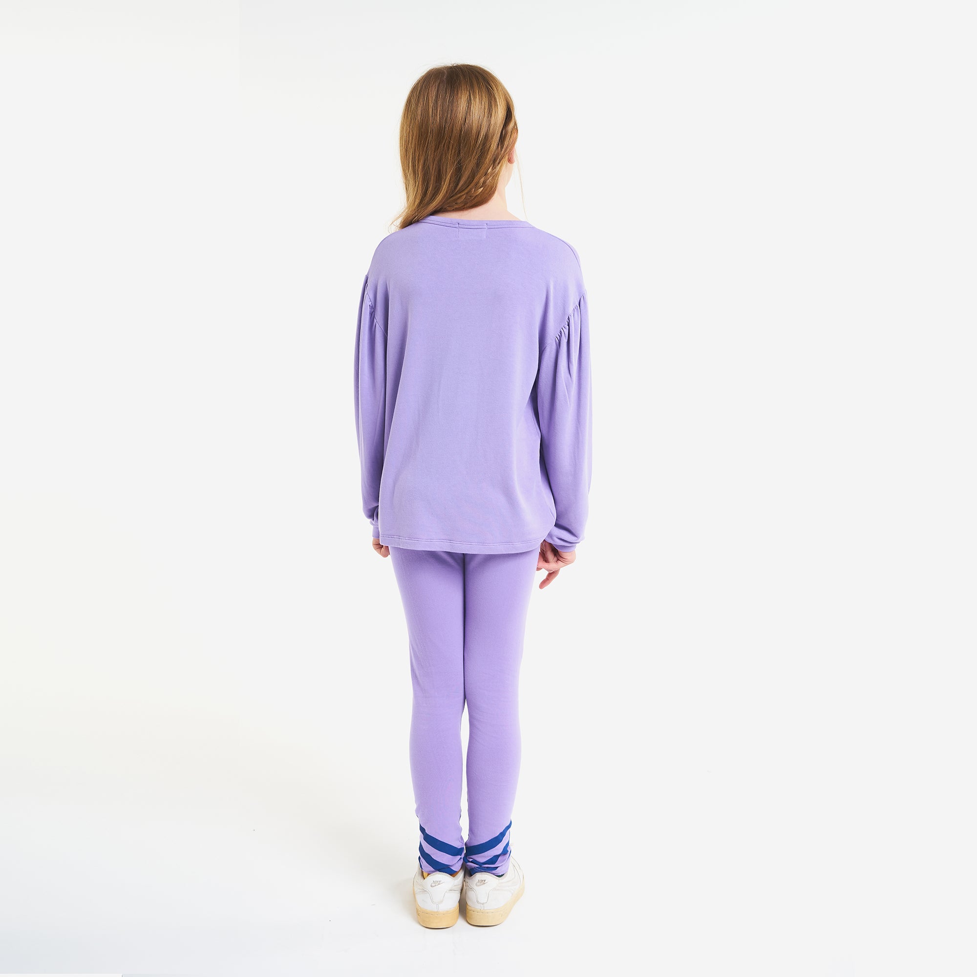 Girls Purple Printed Cotton T-Shirt