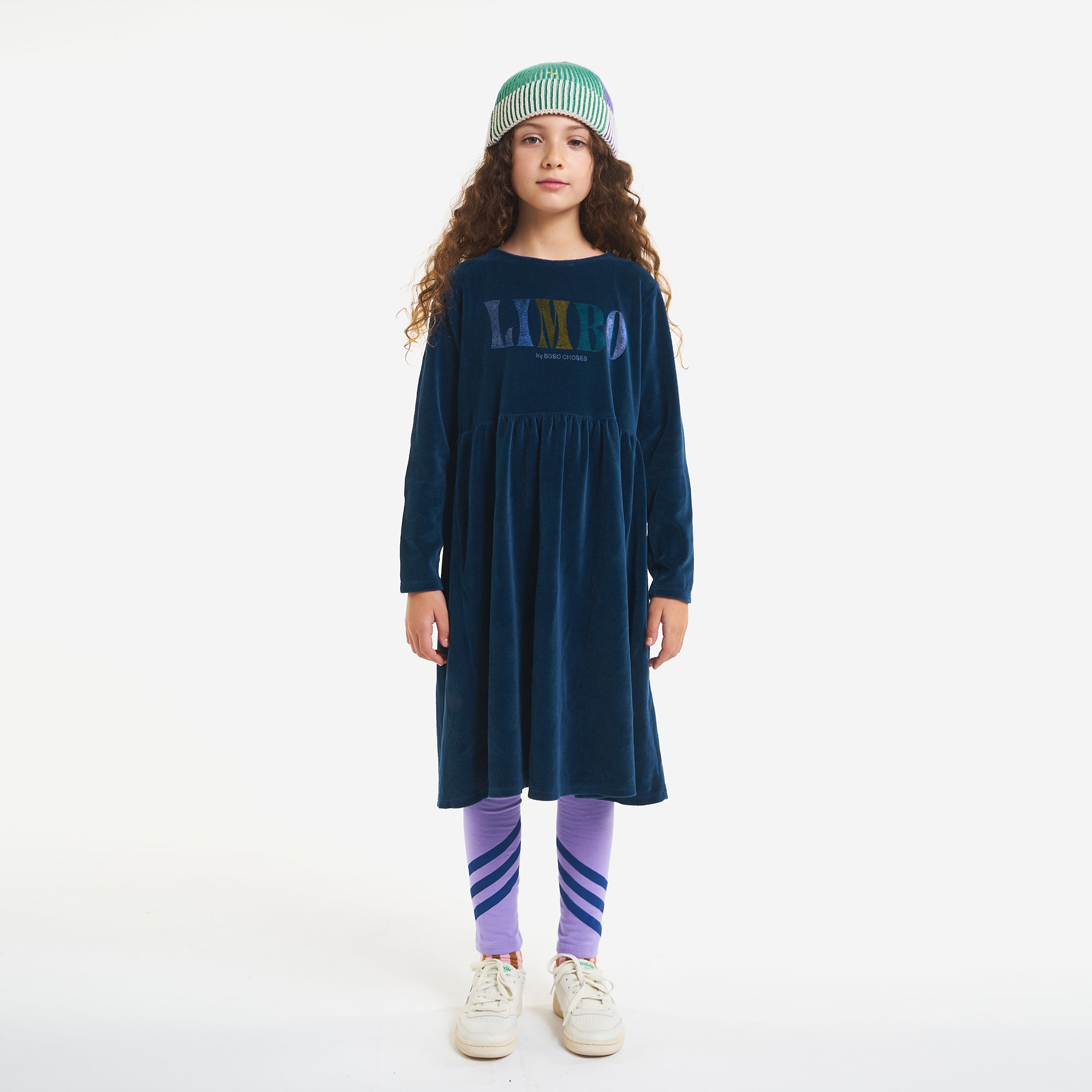 Girls Blue Velvet Dress