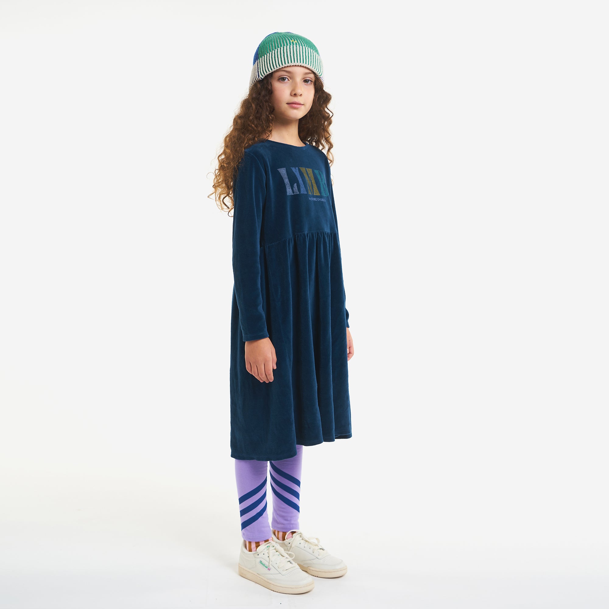 Girls Blue Velvet Dress