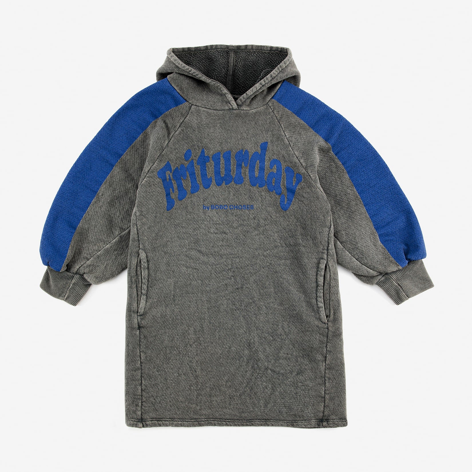 Girls Grey Logo Hooded Dress