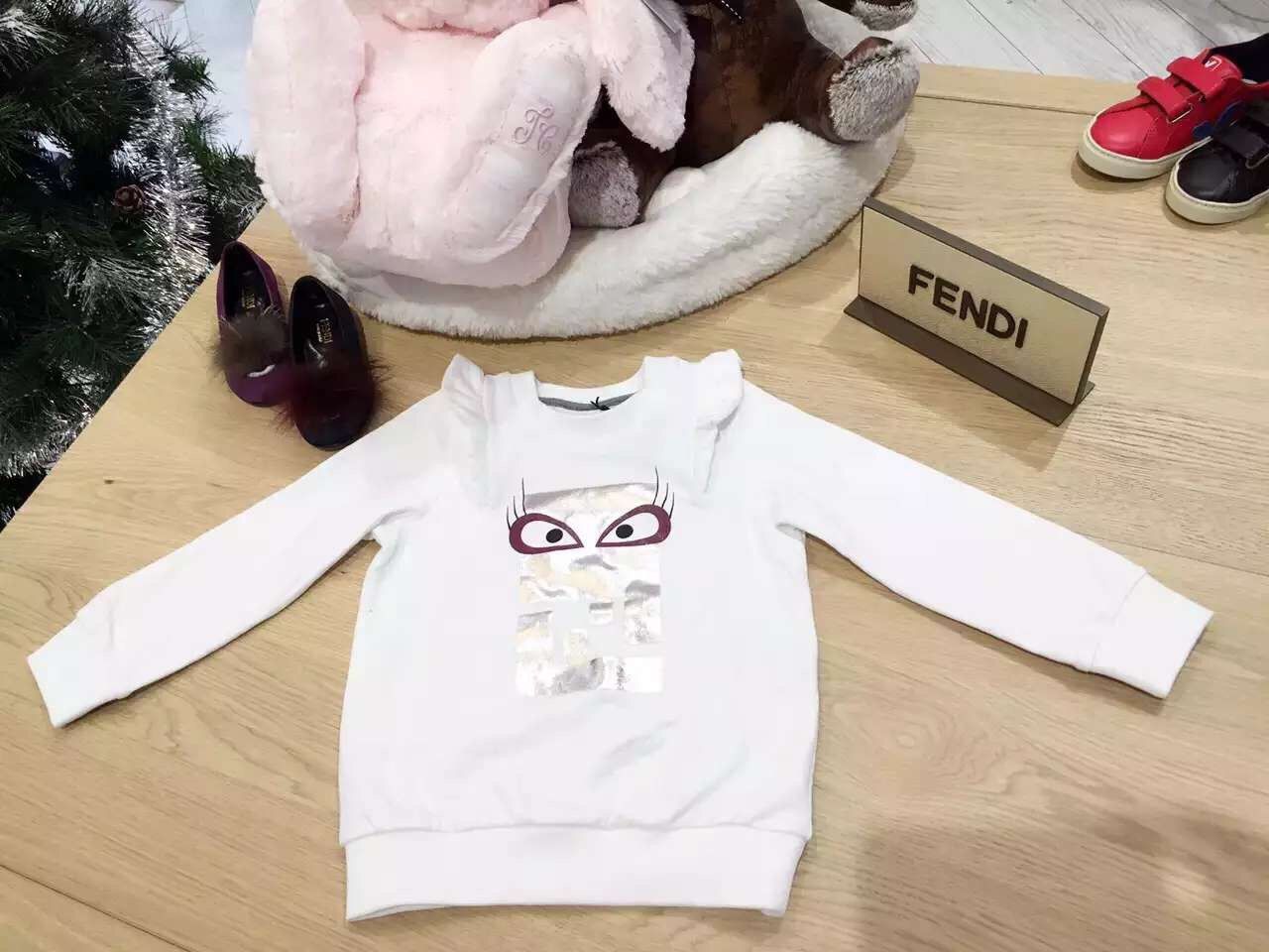 Girls Ivory Cotton 'FF Monster' Sweatshirt - CÉMAROSE | Children's Fashion Store