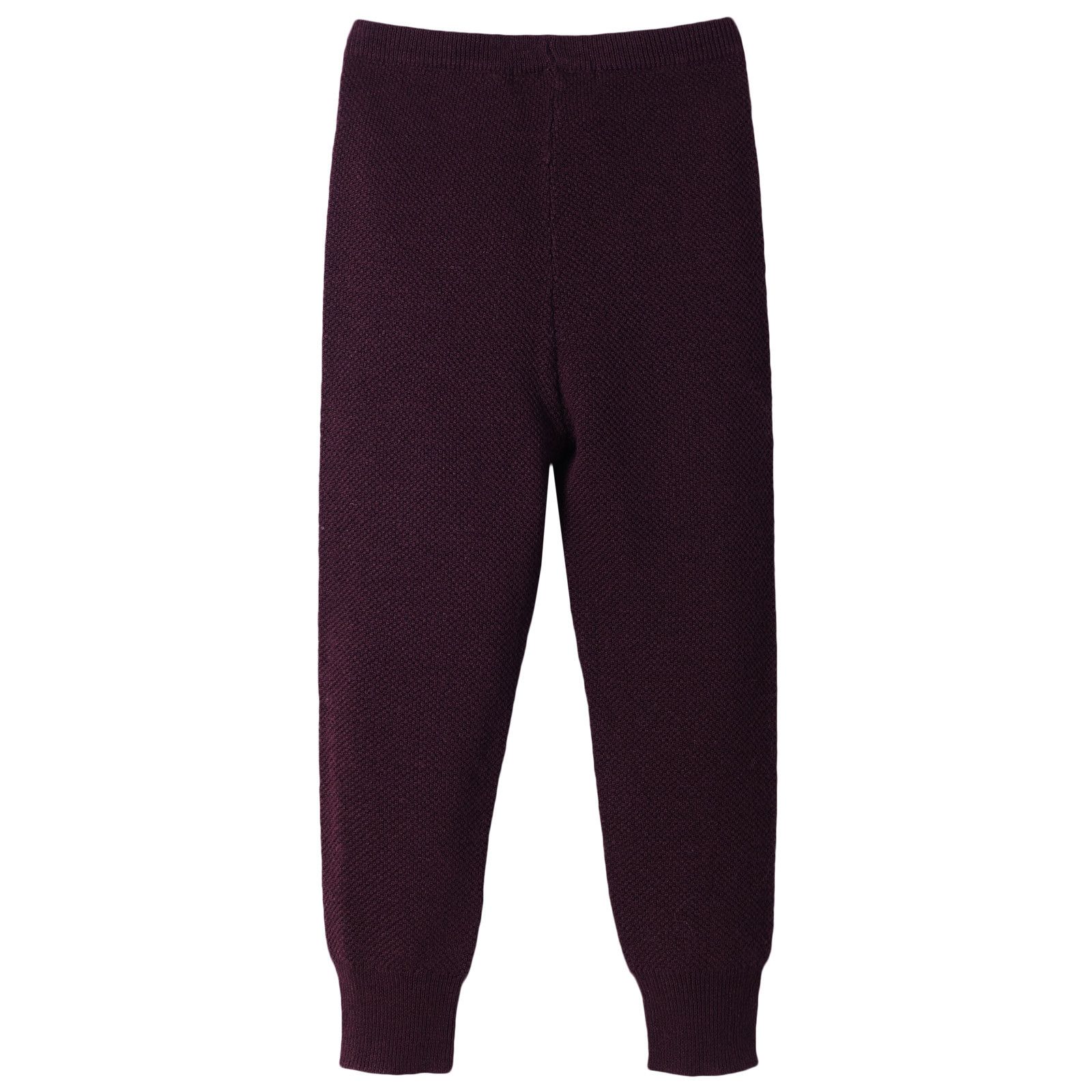 Boys&Girls Dark Sepia Knitted Wool&Cotton Leggings - CÉMAROSE | Children's Fashion Store - 2