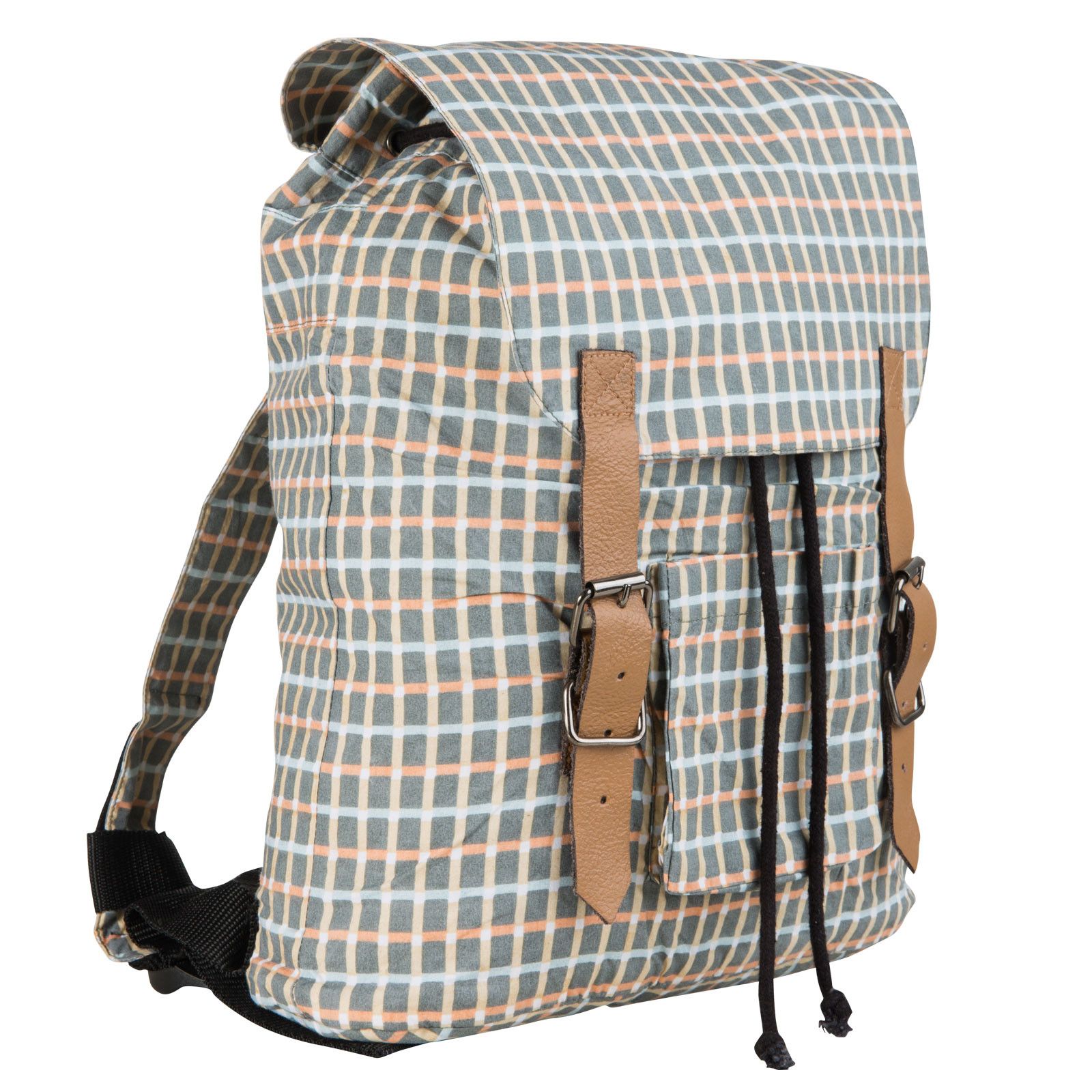 Boys&Girls Dusty Olive Check Backpack - CÉMAROSE | Children's Fashion Store - 2