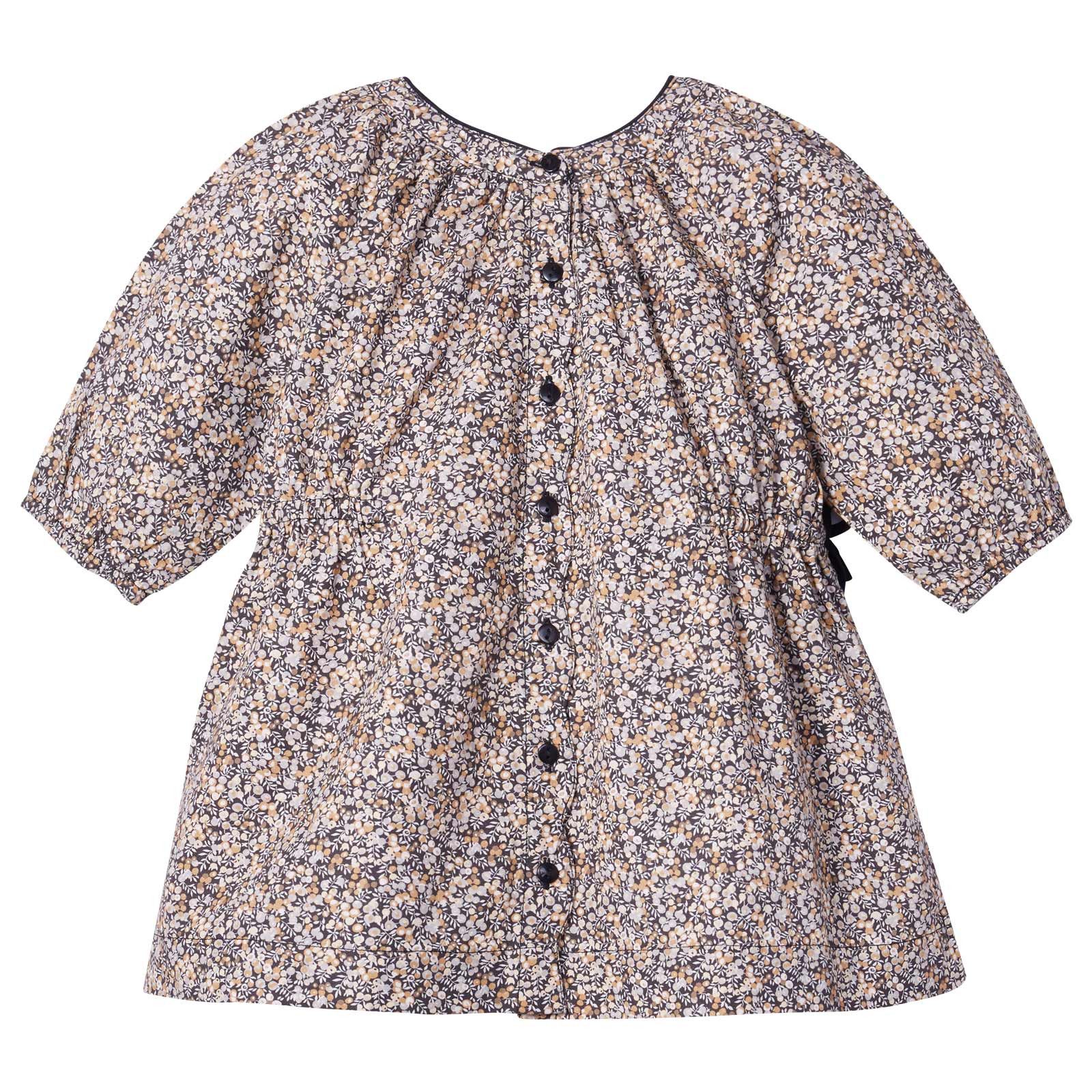 Baby Girls Multicolor Printed Cotton Dress With Bow Trims - CÉMAROSE | Children's Fashion Store - 2