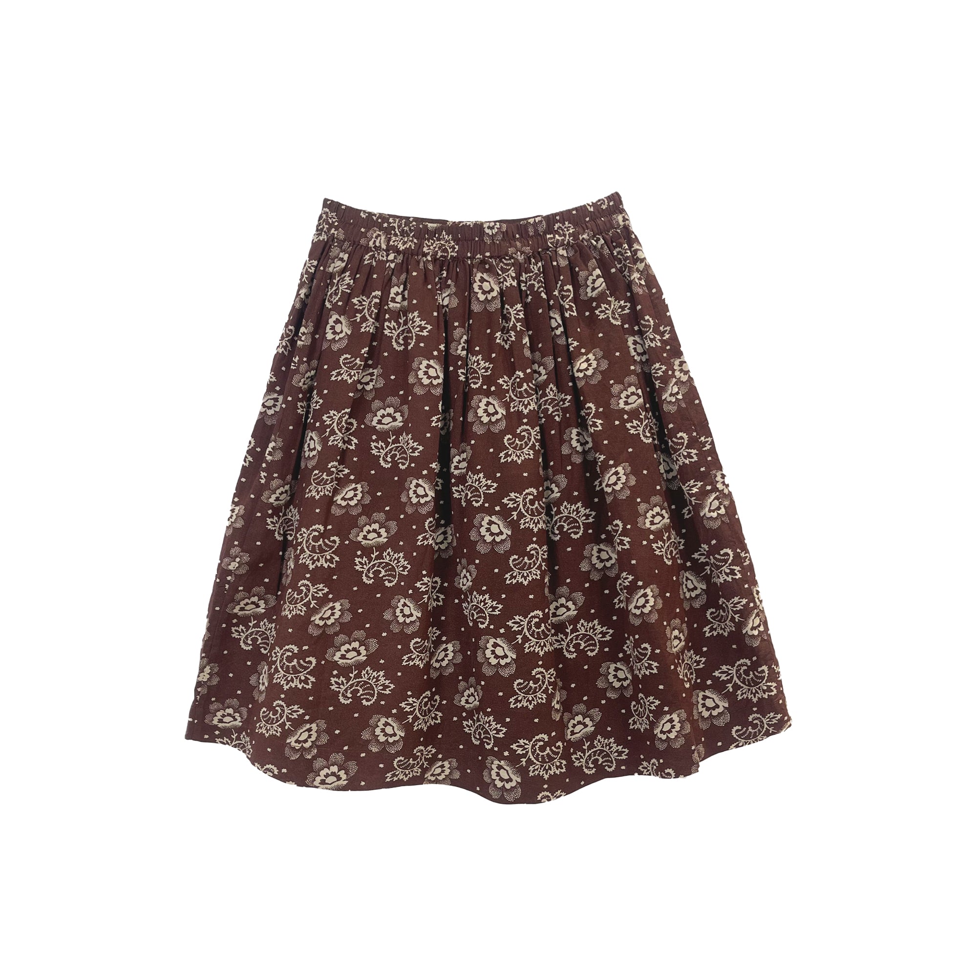 Girls Brown Printed Skirt