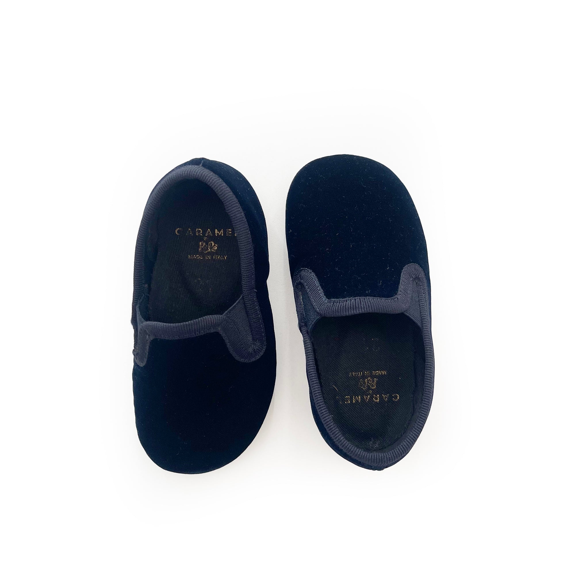 Girls Blue Velvet Shoes