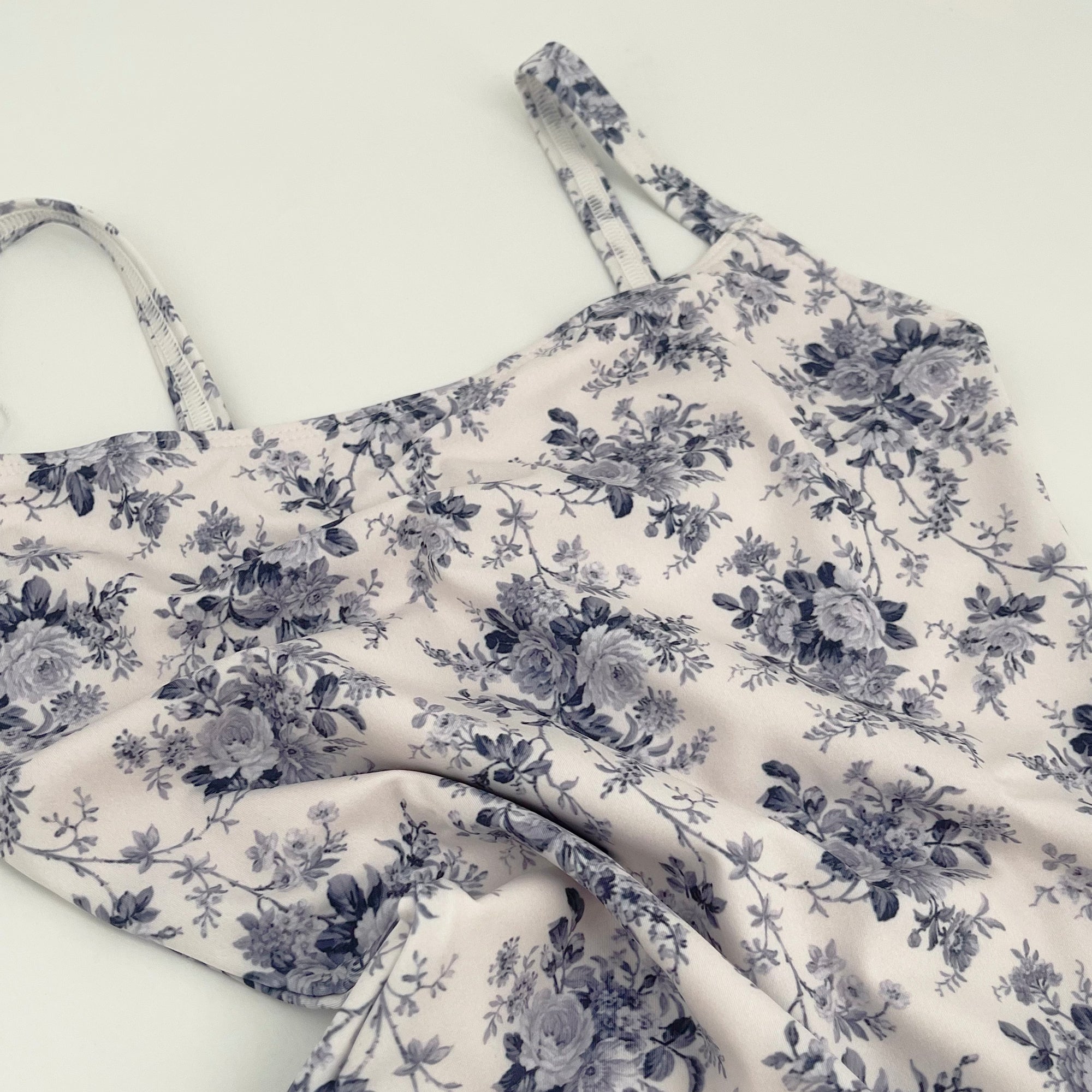 Girls Blue Floral Ballet Onesies