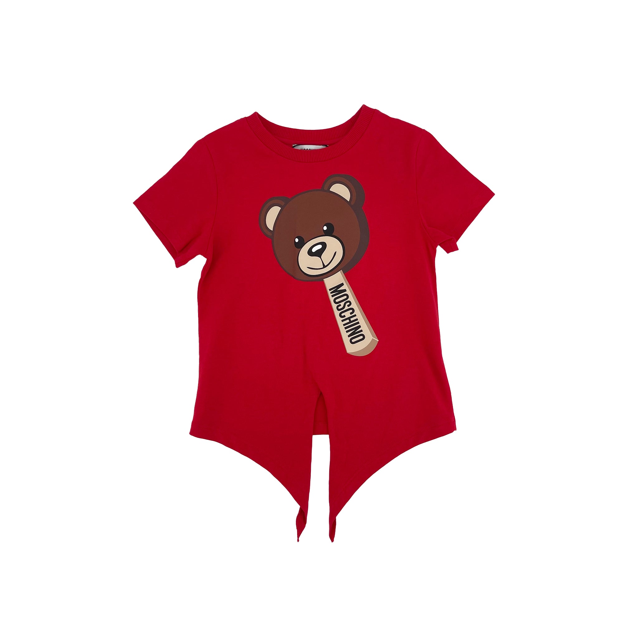 Girls Red Printed Cotton T-Shirt