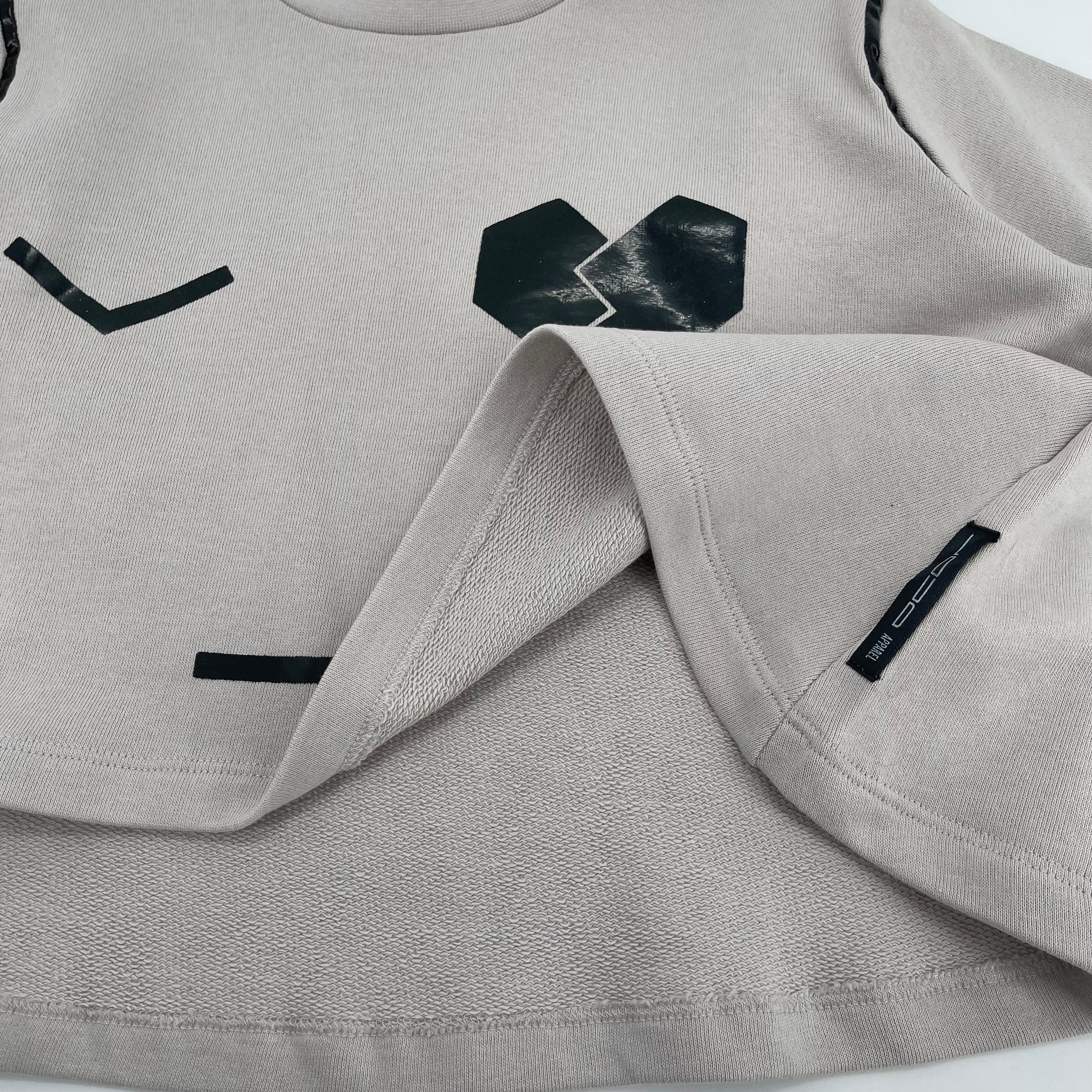 Girls Grey T-Shirt With Black Printed Tear Heart Face