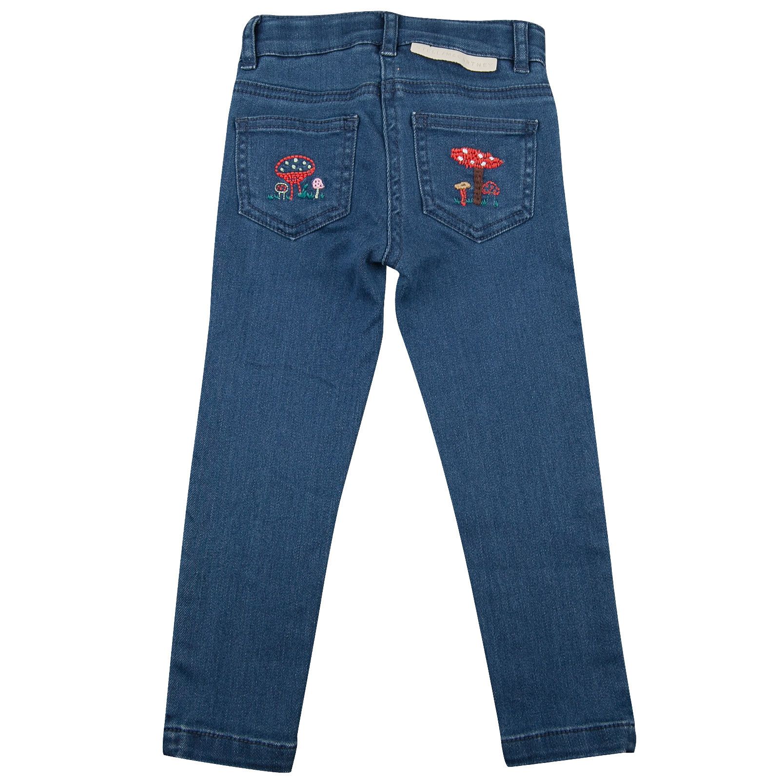 Nina Girls Blue Demin Skinny Embroidered Jeans - CÉMAROSE | Children's Fashion Store - 2
