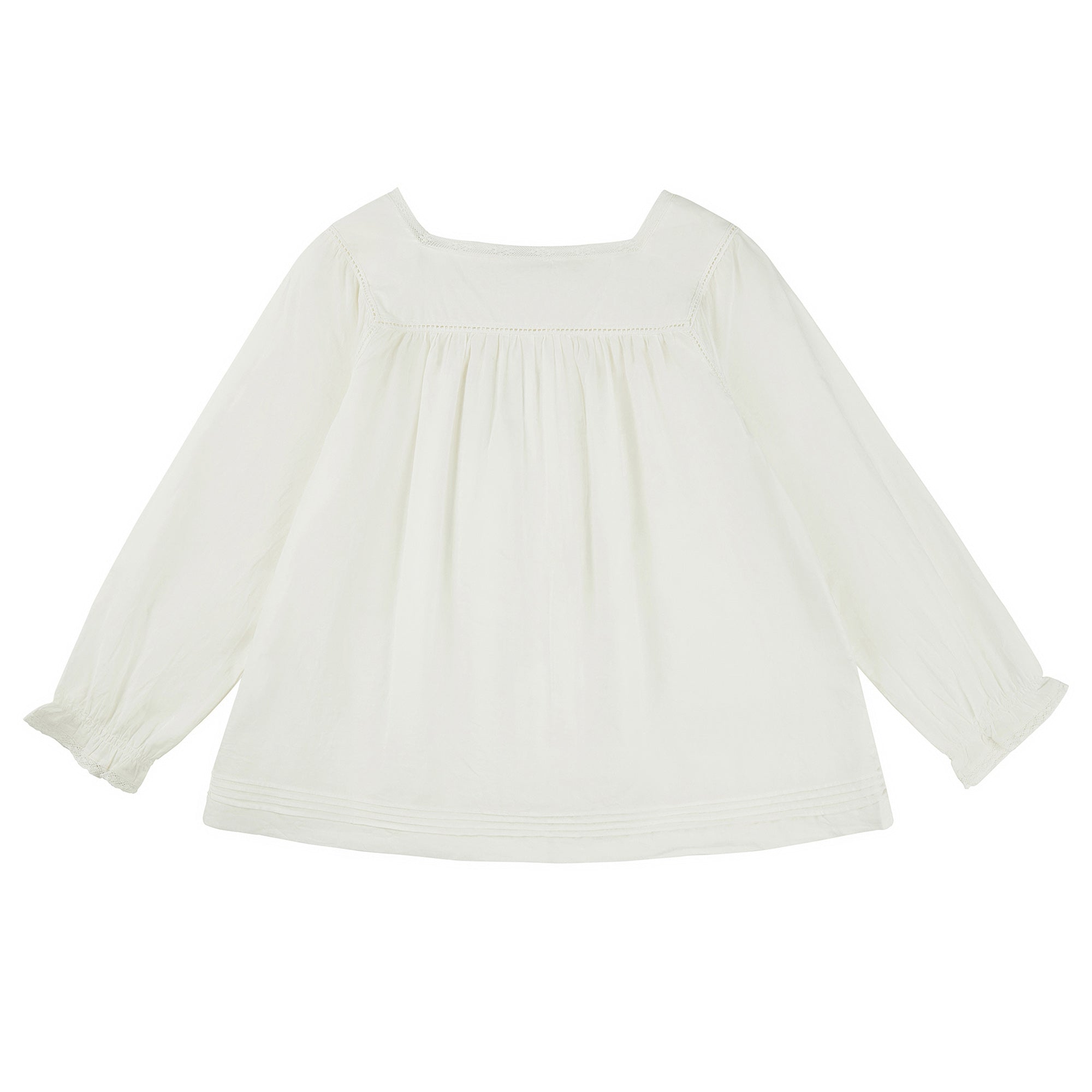 Girls White Embroidered Cotton Top