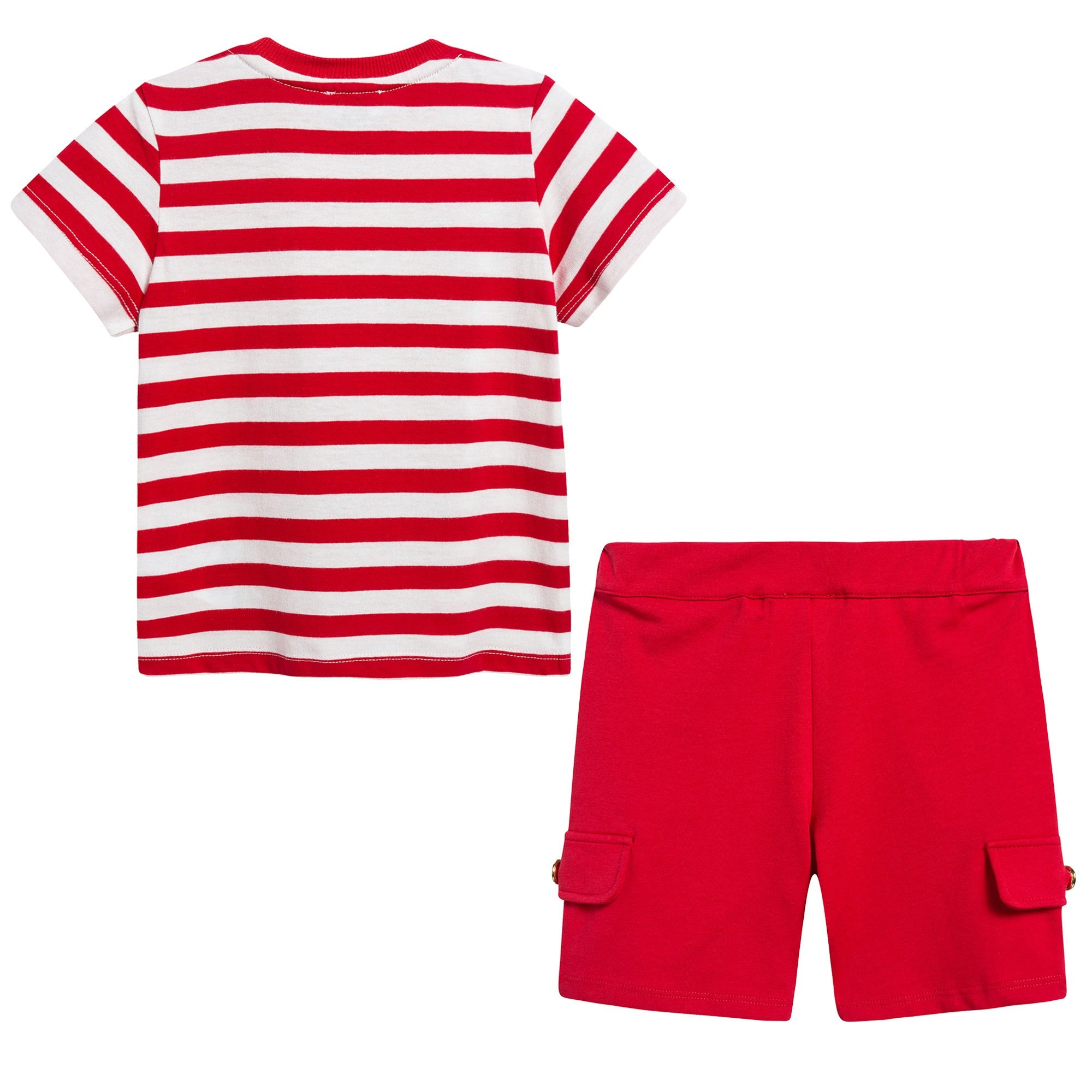 Baby Girls Red Stripes Cotton Set