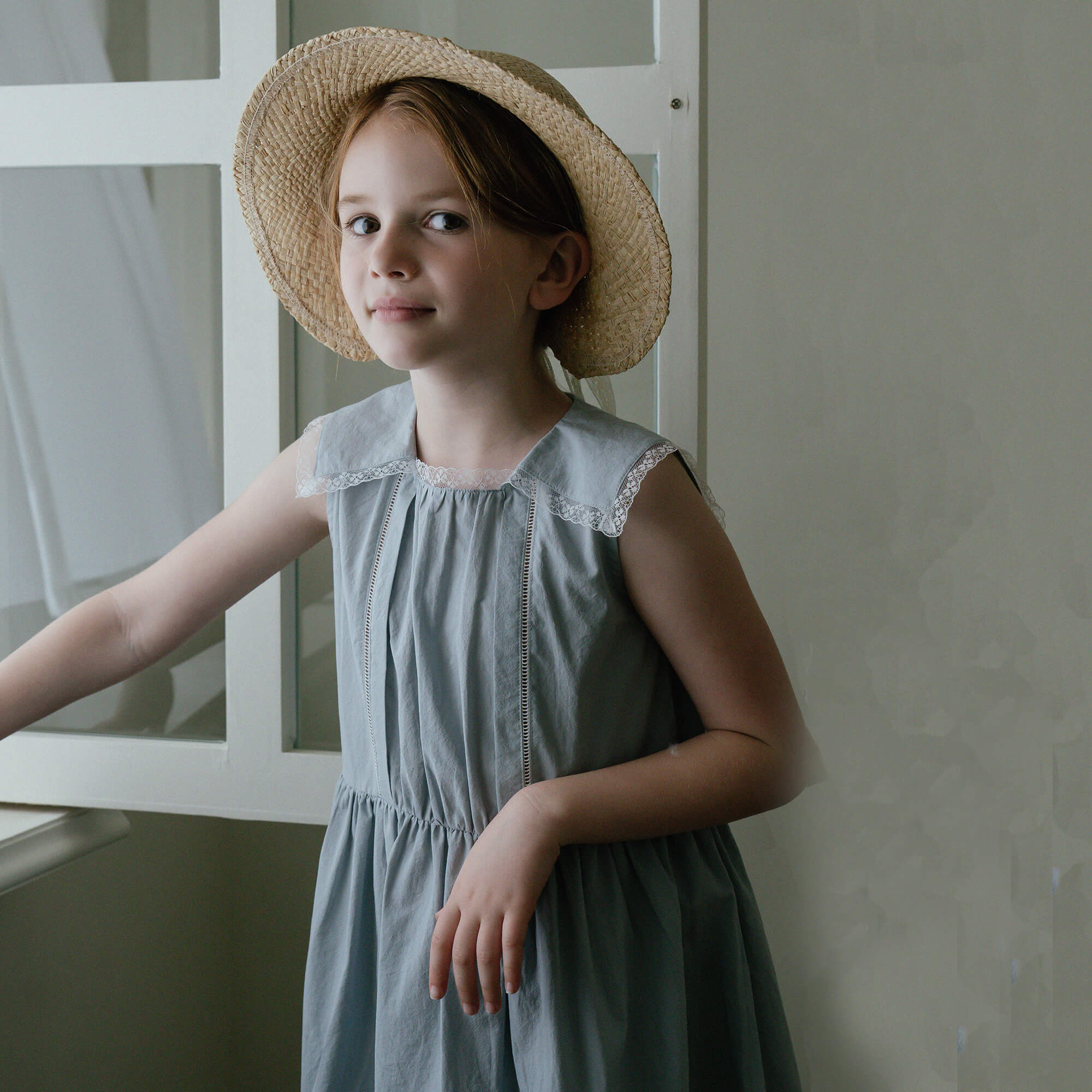 Girls Blue Cotton Dress