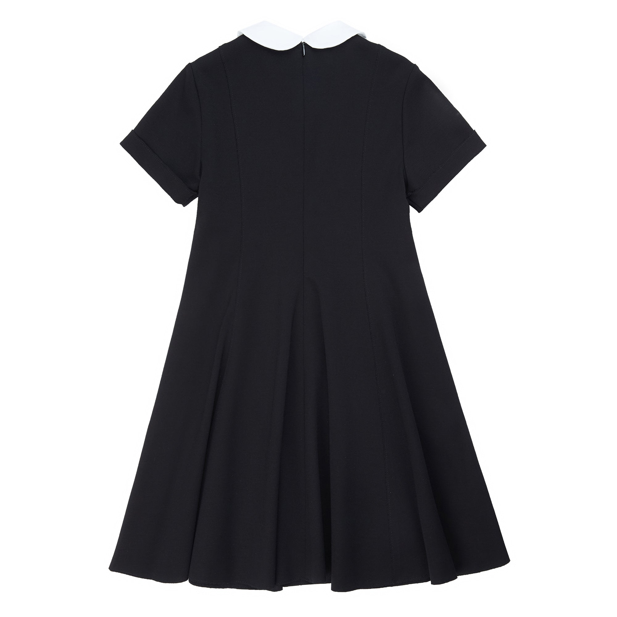 Girls Black & White Collar Dress