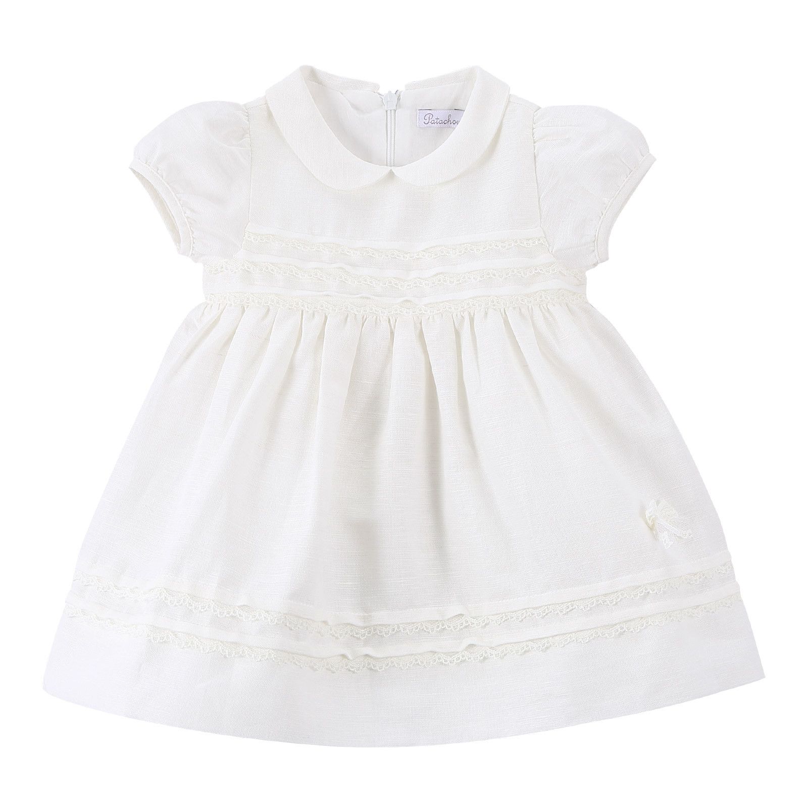 Baby Girls Milk White Dress With Peter Pan Collar - CÉMAROSE | Children's Fashion Store - 1
