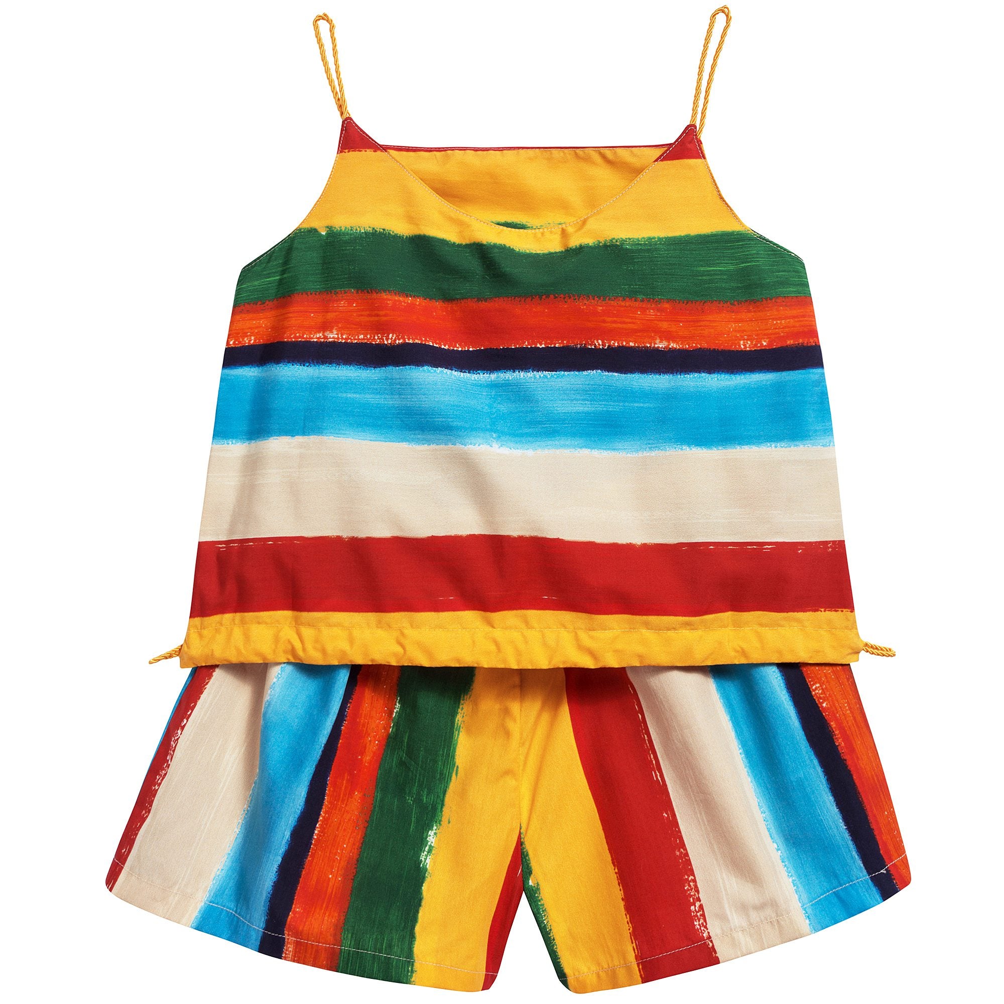 Girls Striped No Slv Set
