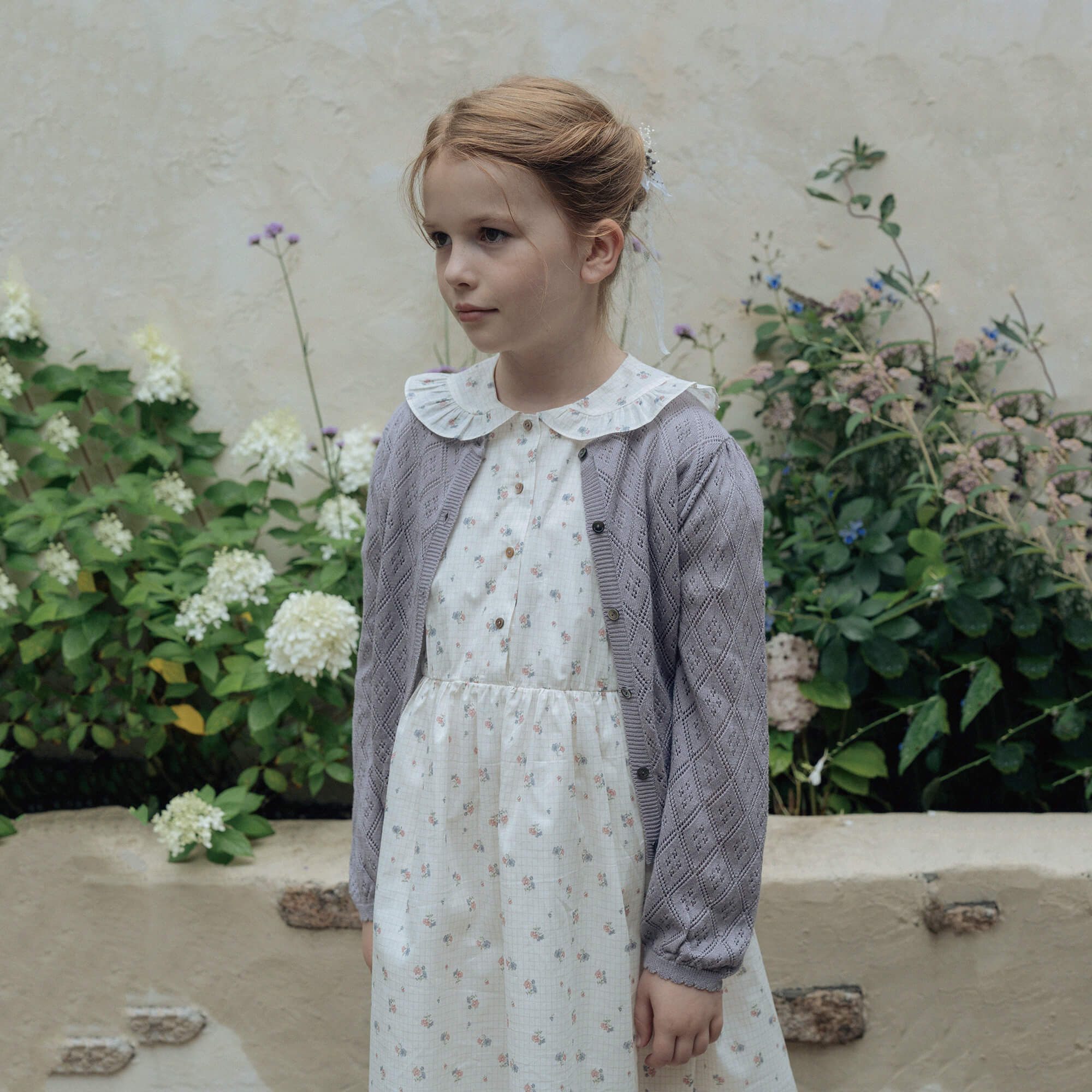 Girls Violet Knit Cardigan