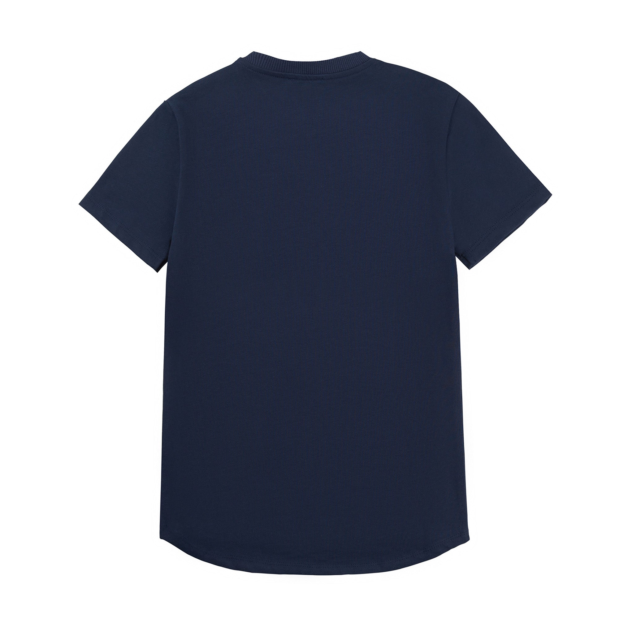 Girls Navy Logo Cotton T-shirt