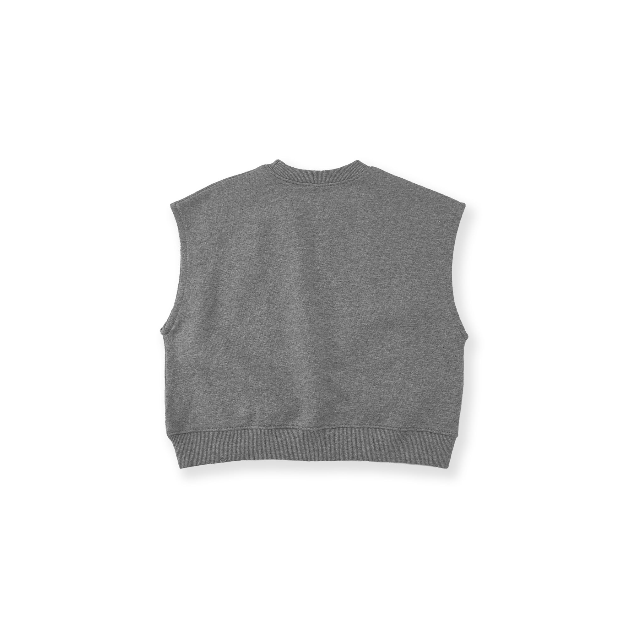 Girls Grey Logo Cotton Vest