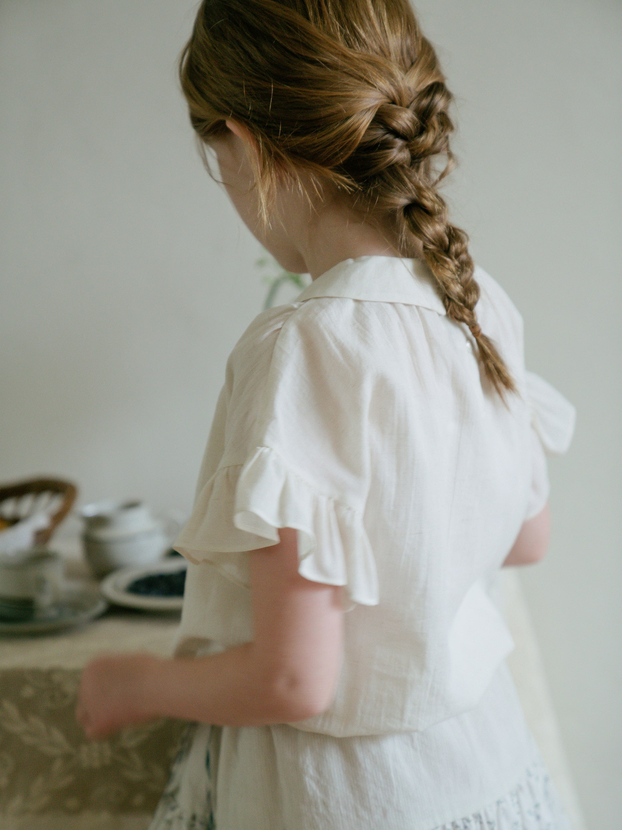 Girls White Cotton Top