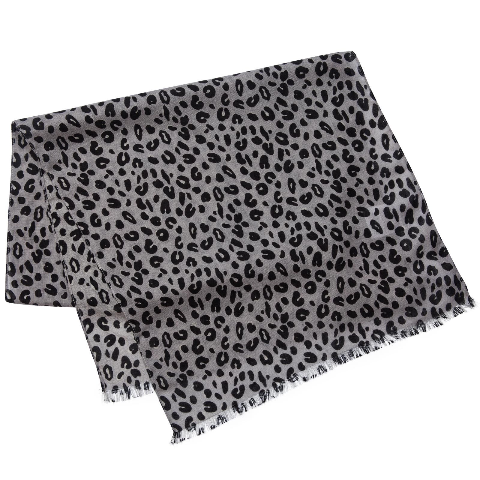 Asa Girls Dark Grey Leopard Printed Wool Scarf - CÉMAROSE | Children's Fashion Store - 4