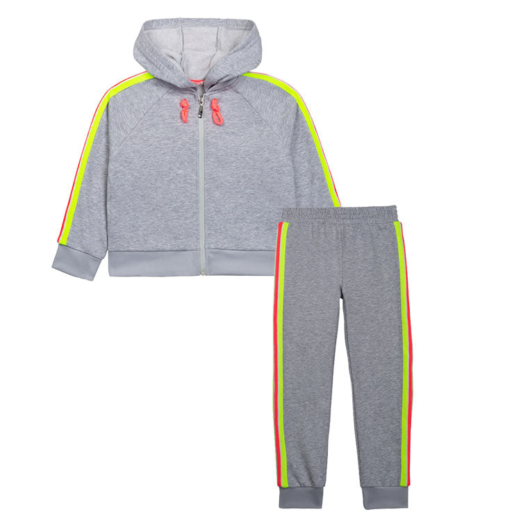 Girls Grey Cotton Sport Set