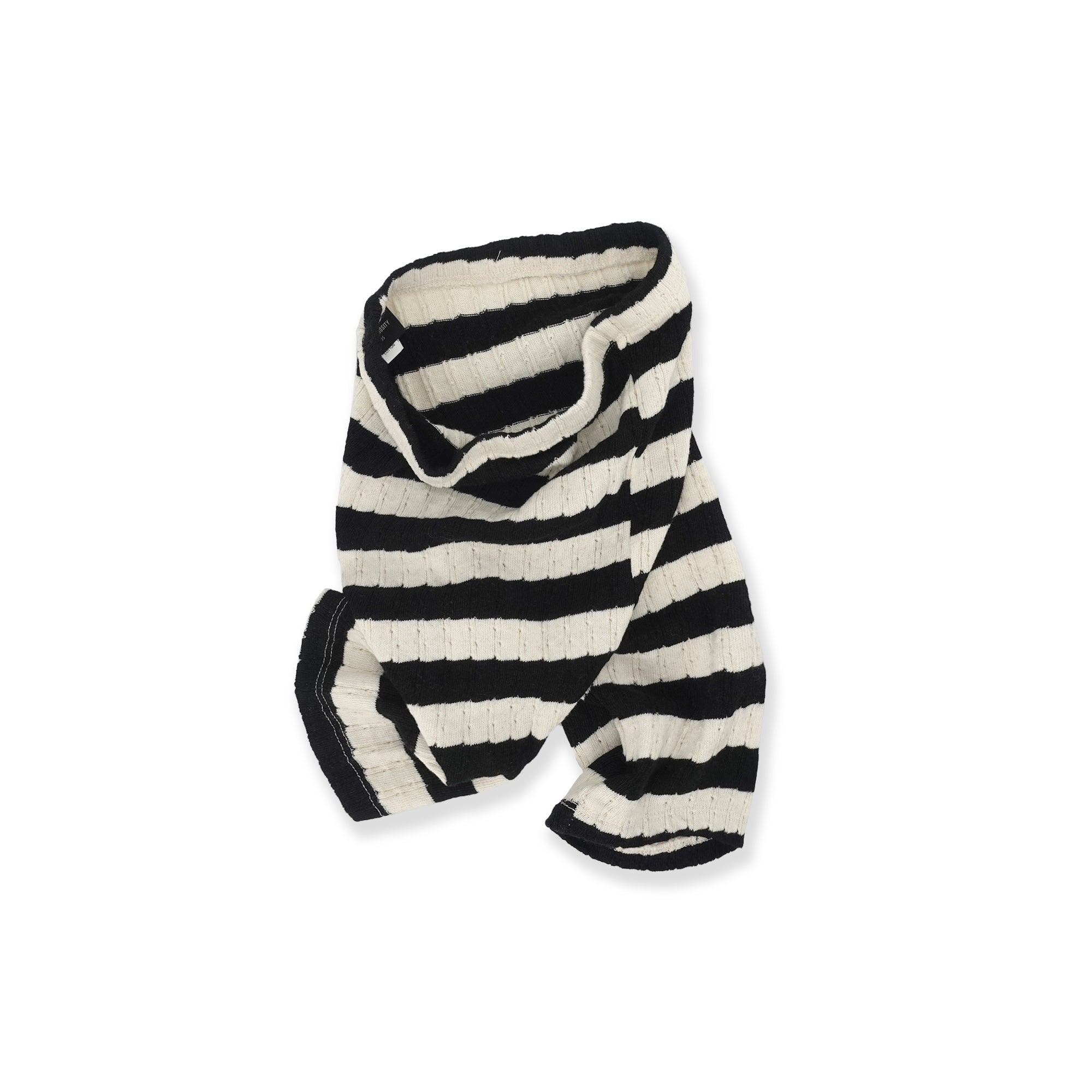 Girls Black Stripes Cotton Shorts
