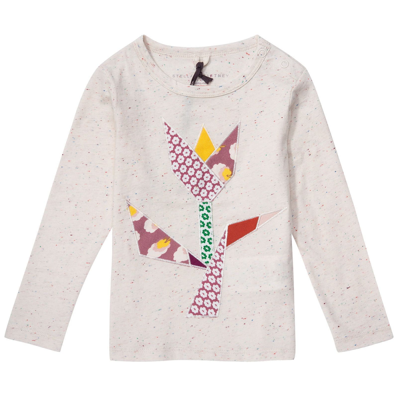 Georgie Baby Grey Cotton T-Shirt With Print Multicolor Flower Logo - CÉMAROSE | Children's Fashion Store - 1