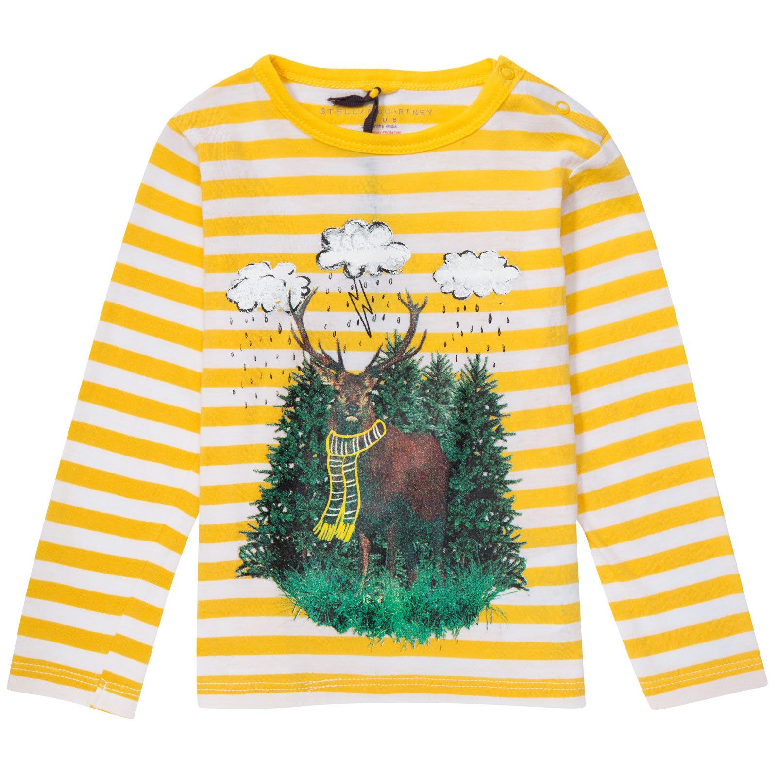 Georgie Baby Yellow Mix Striped Animal Logo T-Shirt - CÉMAROSE | Children's Fashion Store - 1
