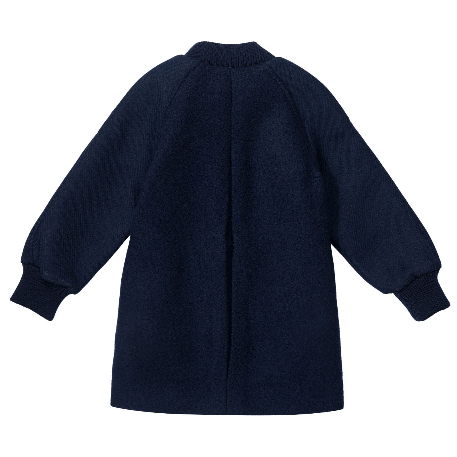 Renae  Girls Navy Blue Wool Coat With Two Zip Pocket - CÉMAROSE | Children's Fashion Store - 2