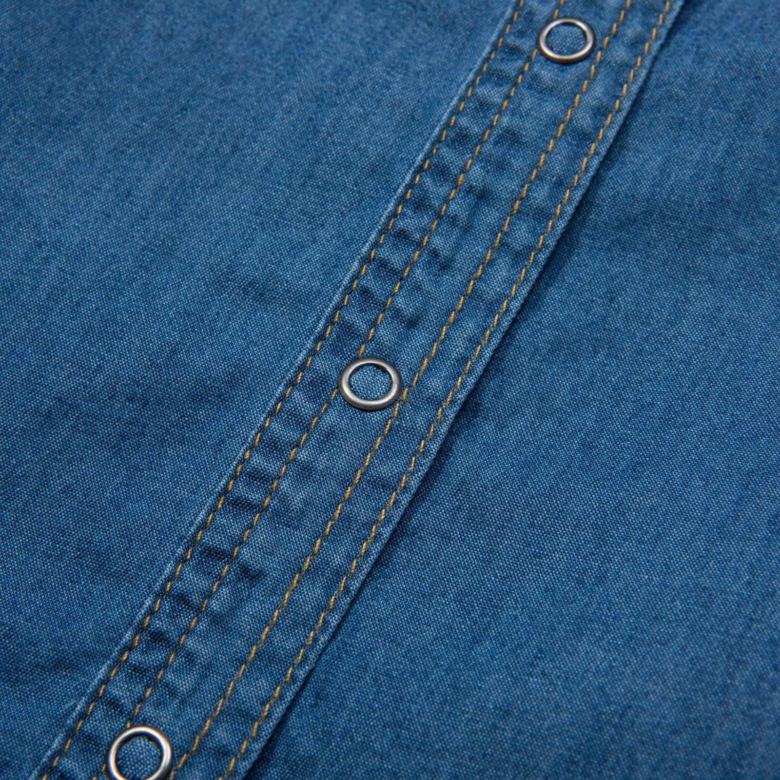 Mushroom Girls Blue Denim Cotton Blouse - CÉMAROSE | Children's Fashion Store - 3