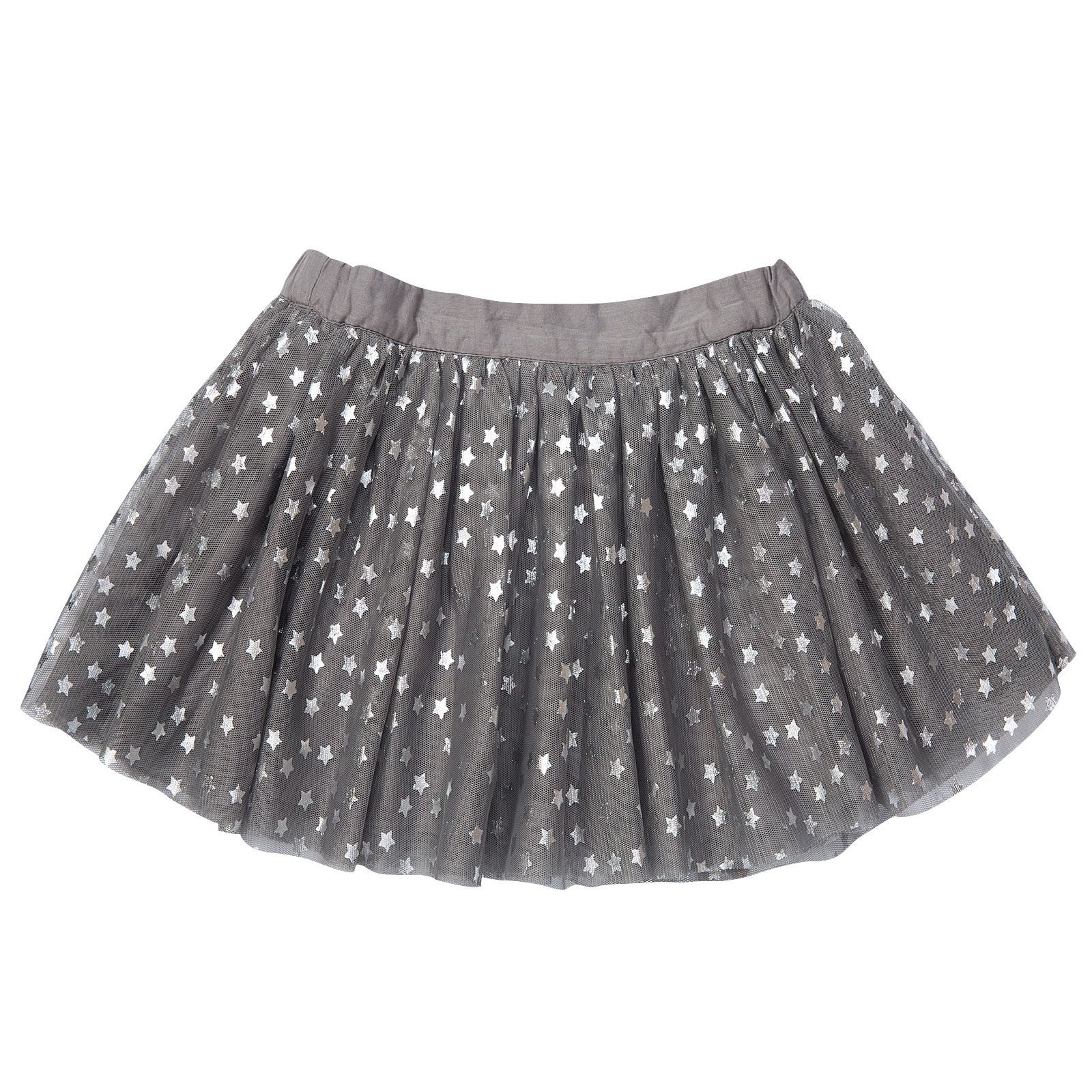 Honey Girls Grey Tulle Skirt With Silver Stars - CÉMAROSE | Children's Fashion Store - 1