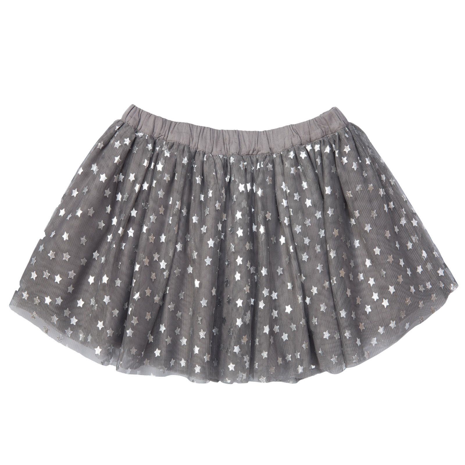 Honey Girls Grey Tulle Skirt With Silver Stars - CÉMAROSE | Children's Fashion Store - 2