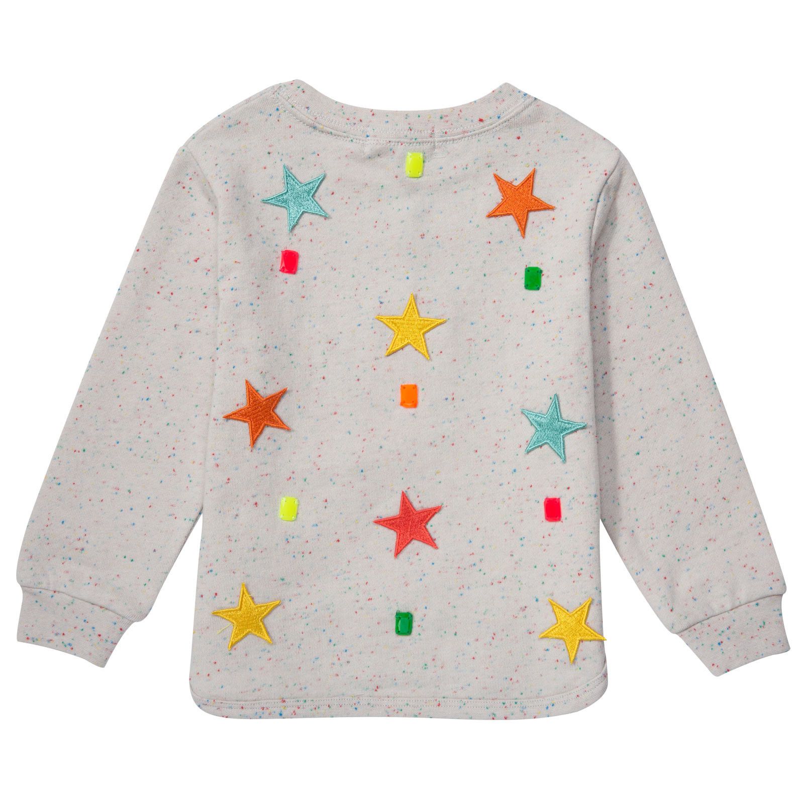 Judy Girls Grey Star Patch Sweatshirt - CÉMAROSE | Children's Fashion Store - 2