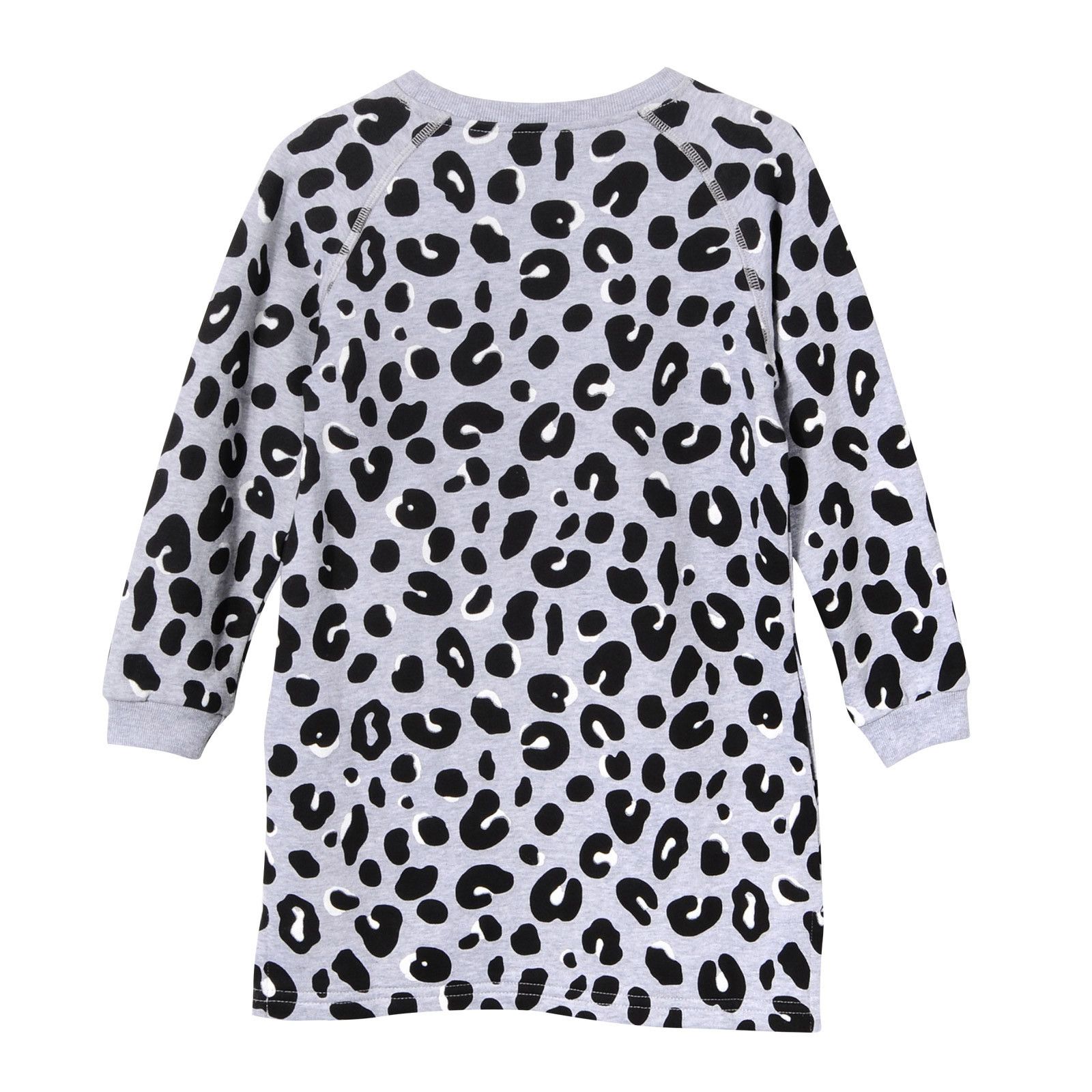Saphire Girls Grey Leopard Printed Cotton Dress - CÉMAROSE | Children's Fashion Store - 2