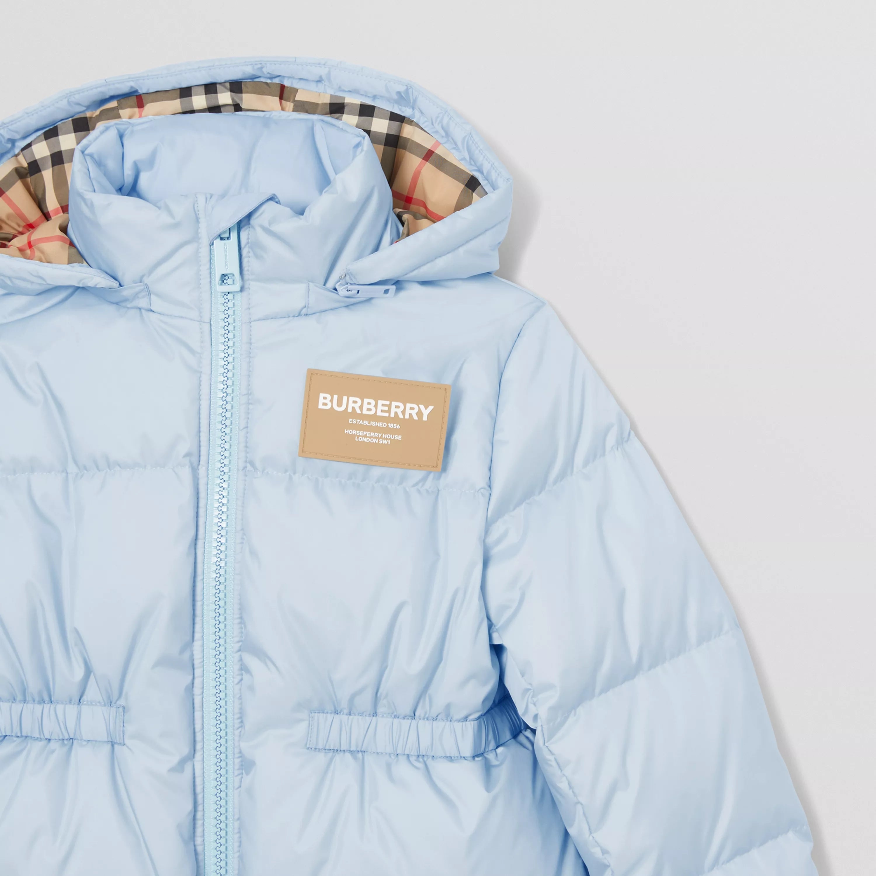 Girls Light Blue Padded Down Jacket