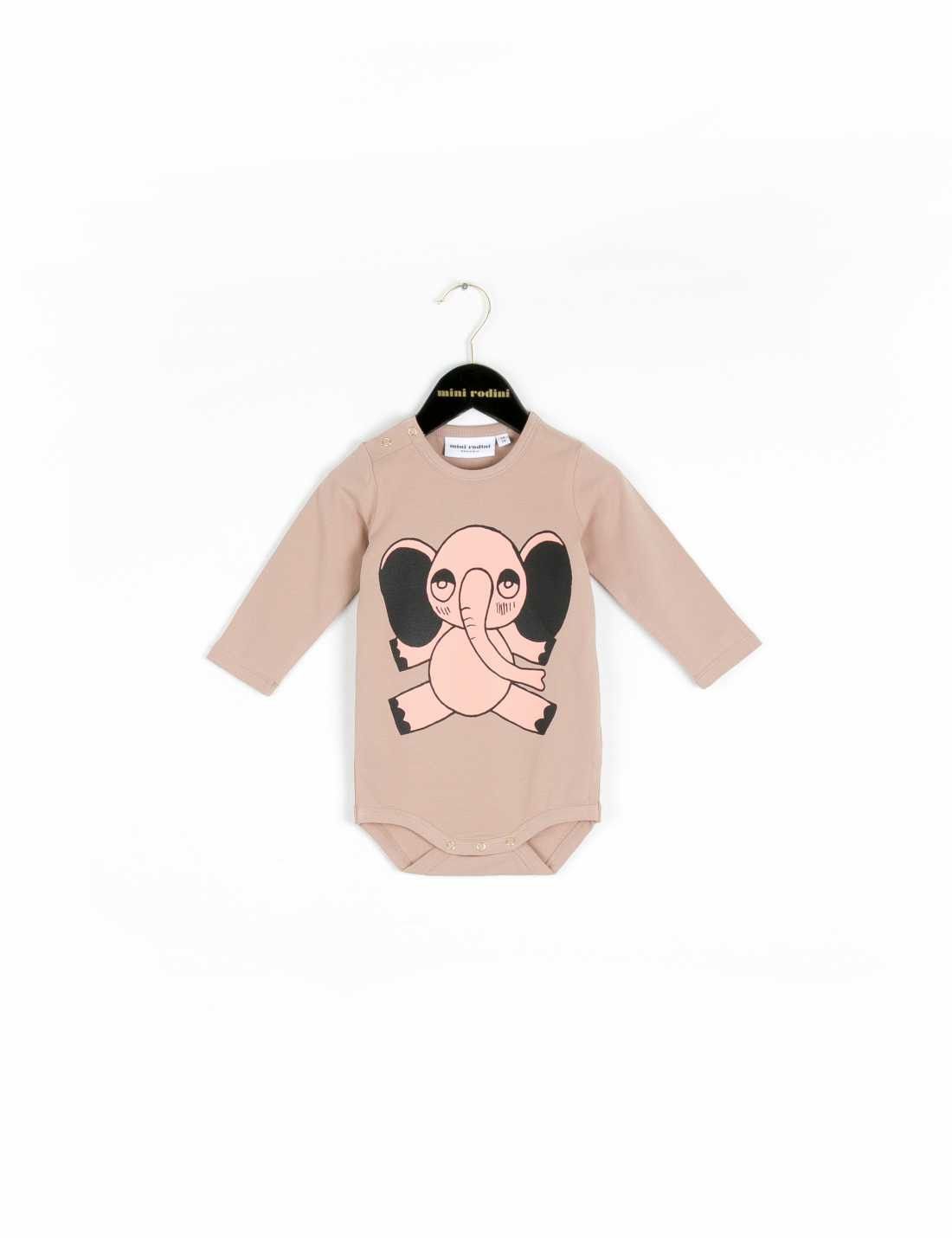 Beige Elephant Long Sleeve Bodysuit - CÉMAROSE | Children's Fashion Store