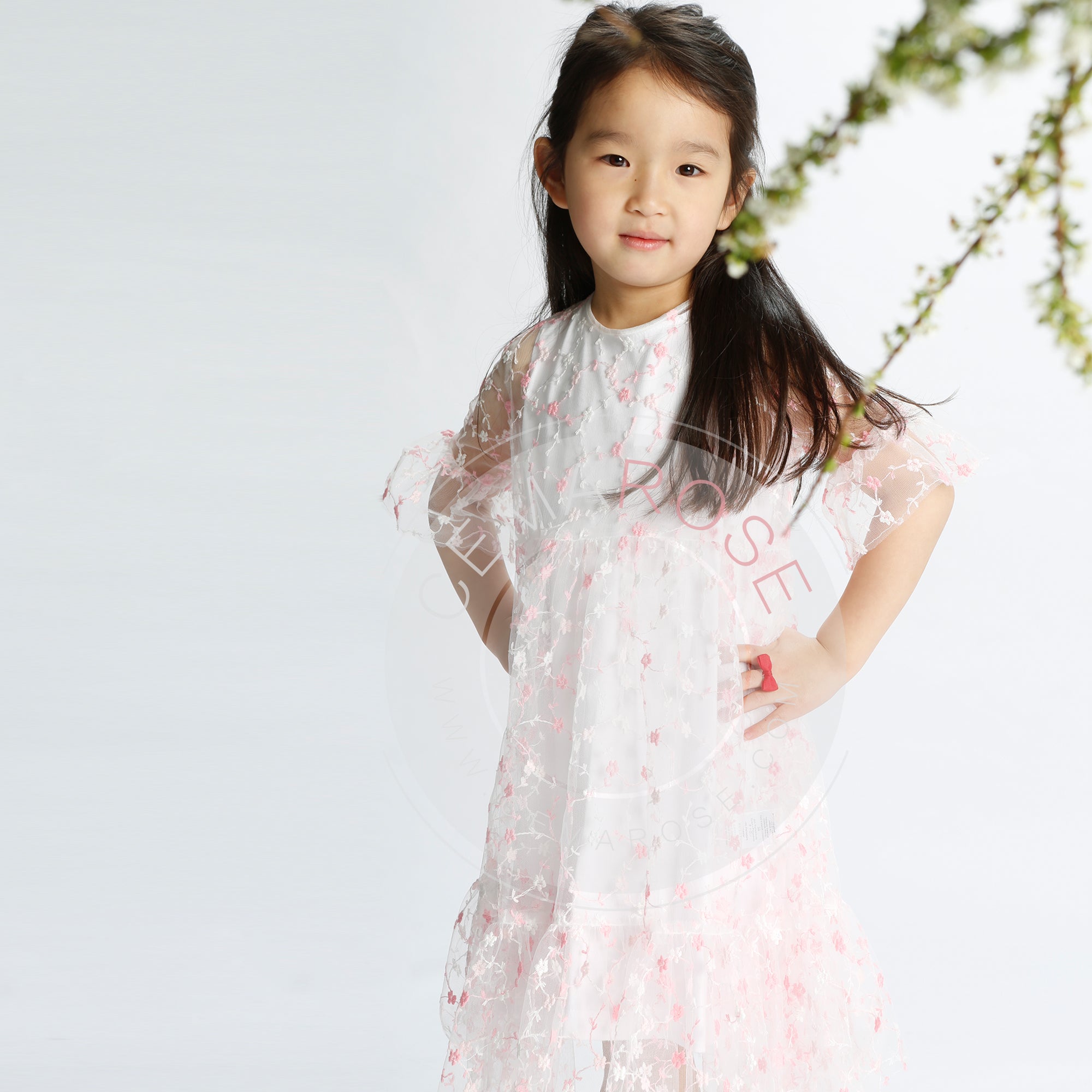 Girls Strong Pink Cotton Dress