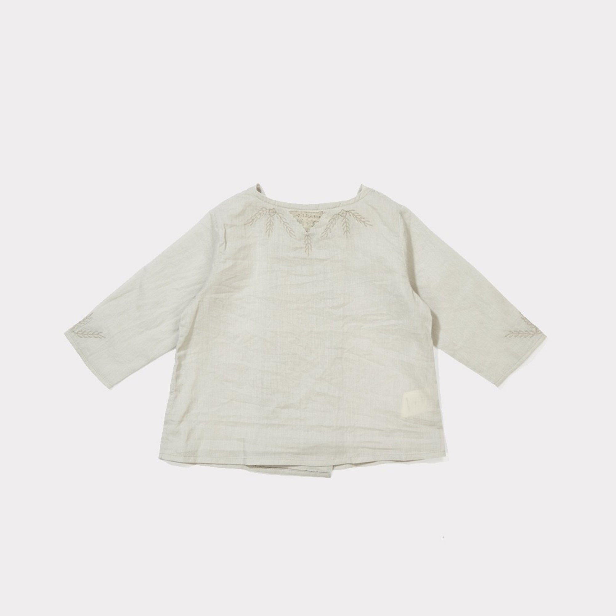Baby Girls Light Blue Cotton Shirt