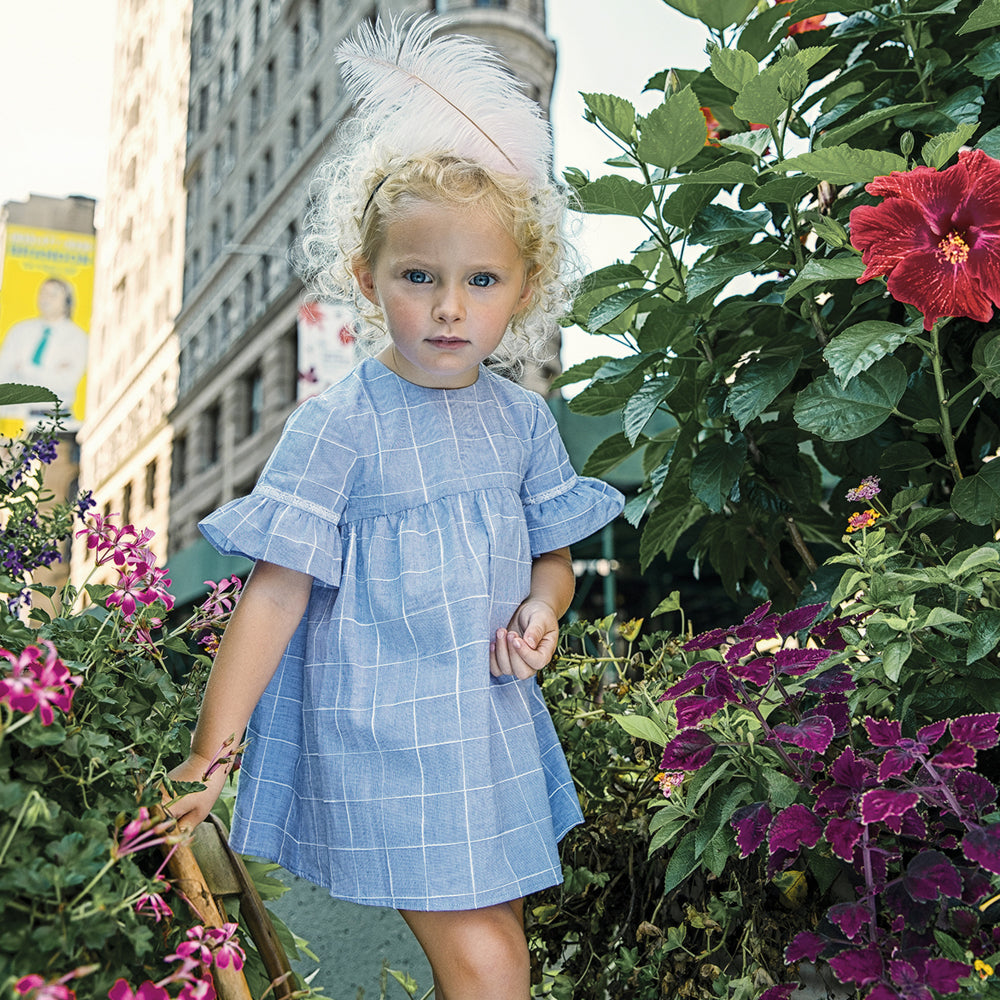Girls Blue Riviera Cotton Dress