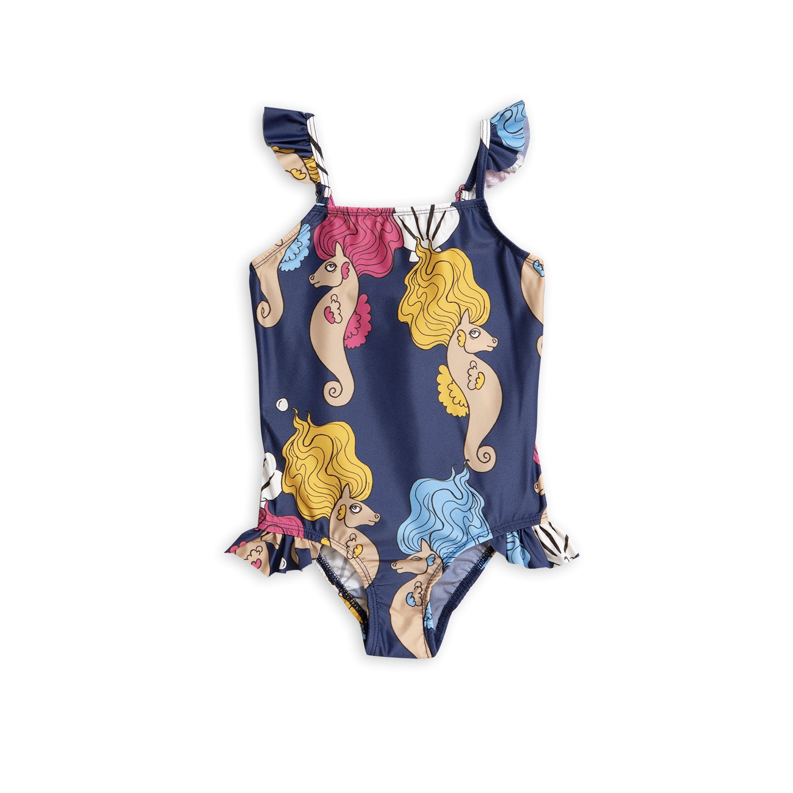 Girls Navy Seahorse Swimsuit