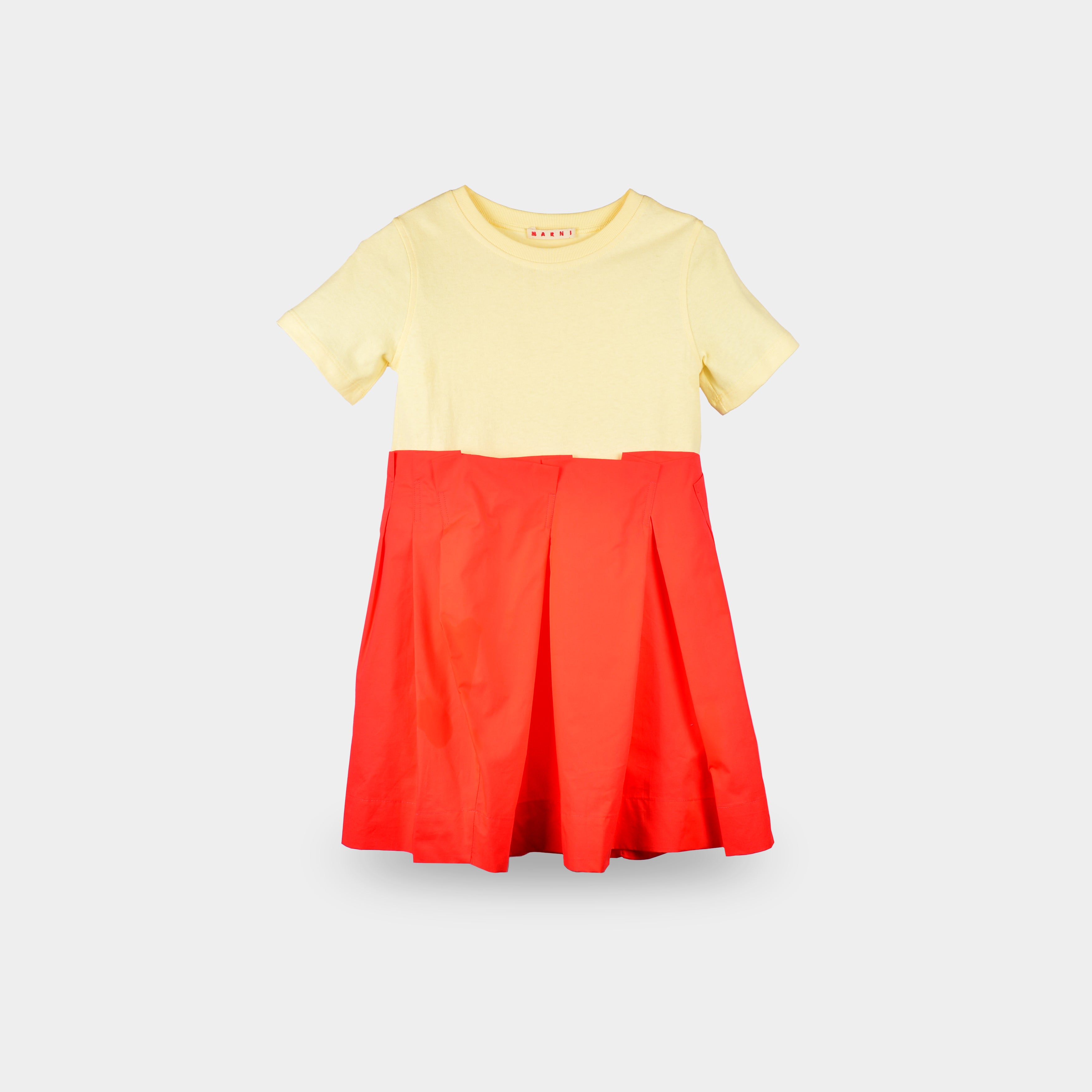 Girls Faded Yellow Cotton Dress