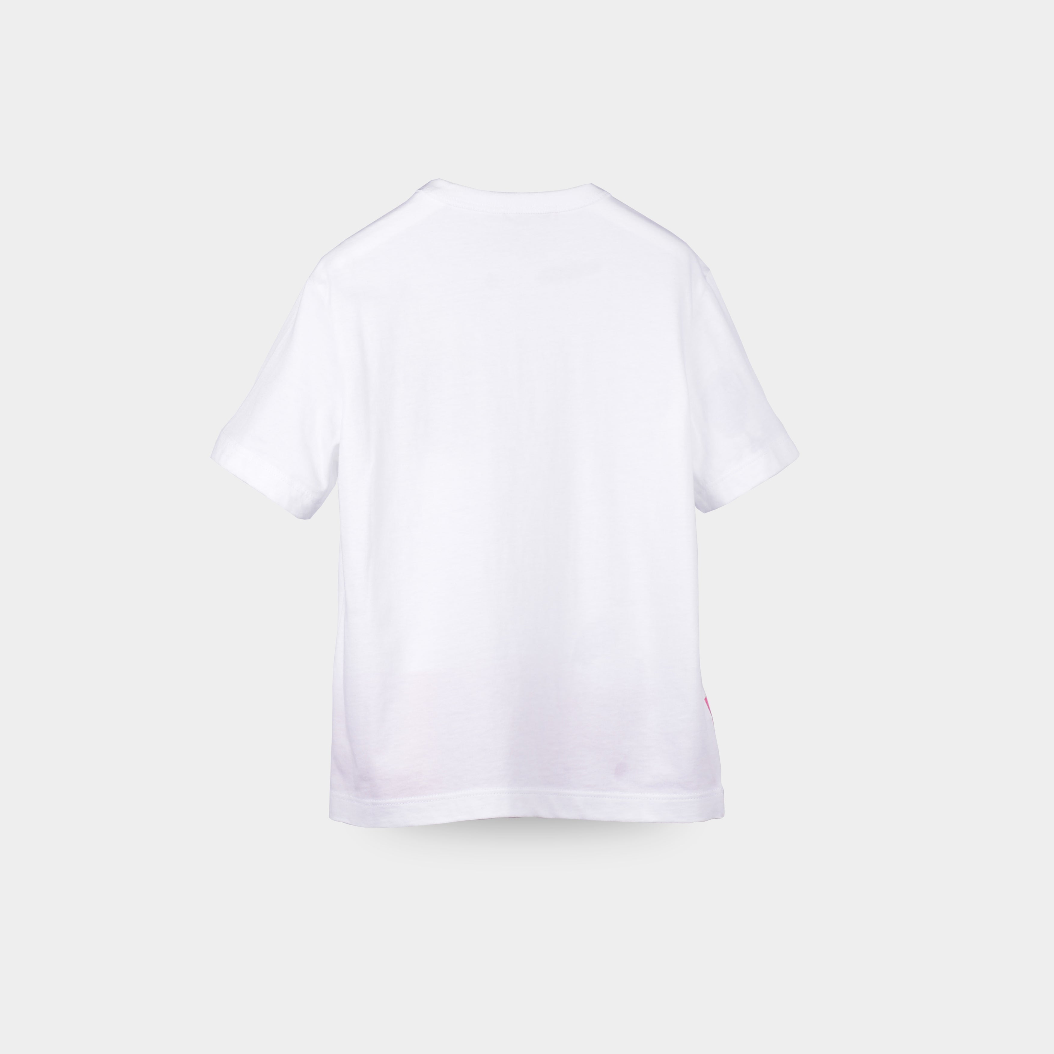 Girls White Cotton T-shirt