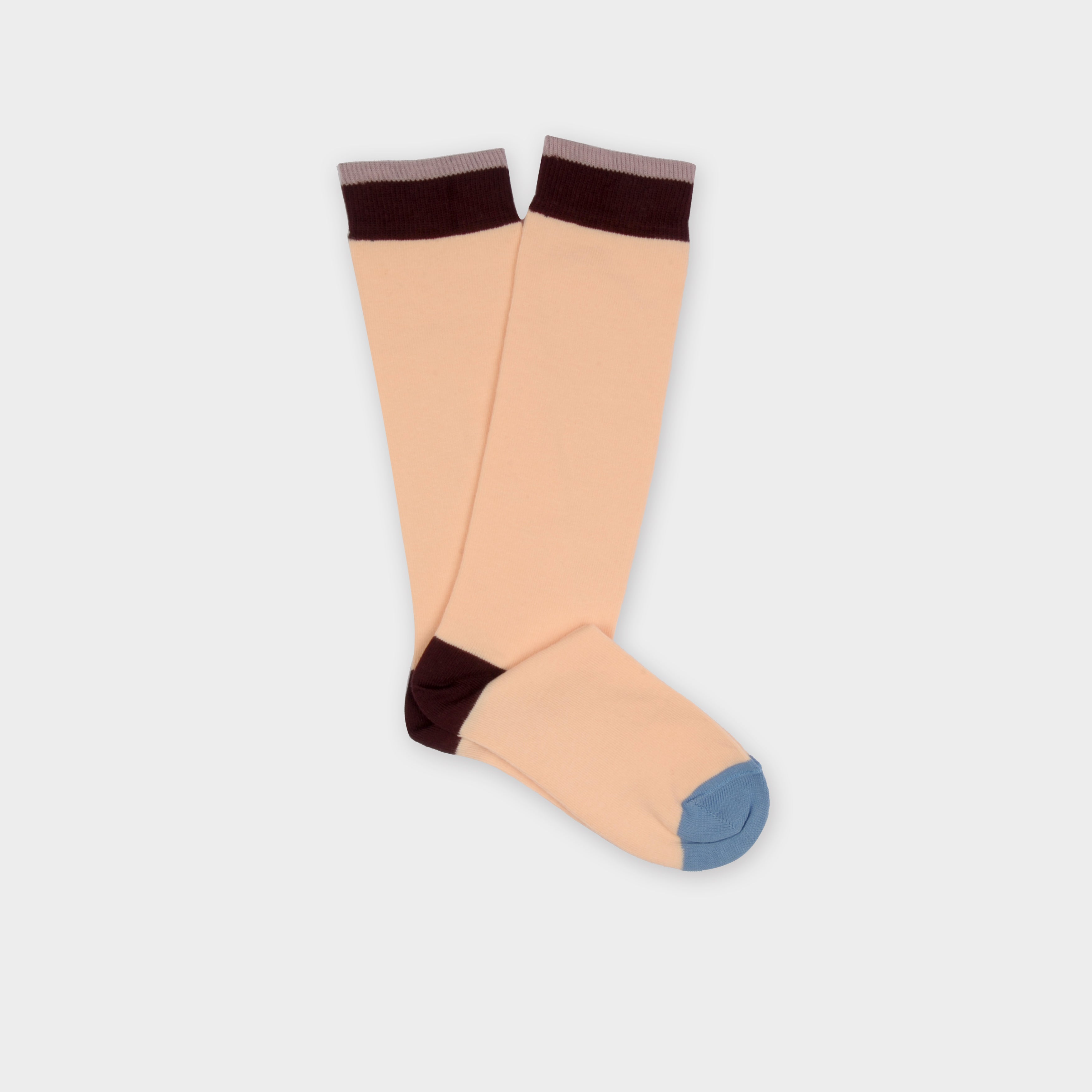 Girls Cream Pink Cotton Socks