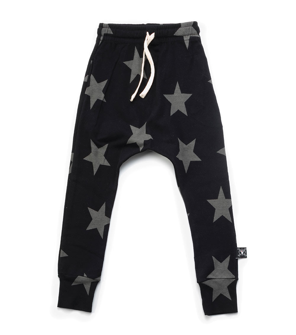 Girls Black Star Cotton Trosuers