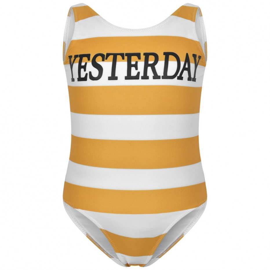 Girls Yellow & White Swimsuit