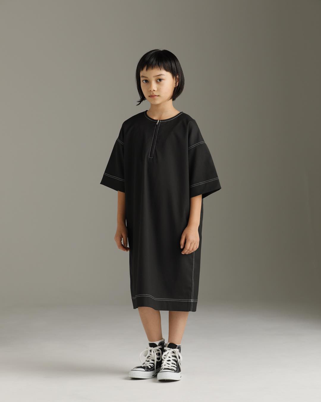 Girls Black Twill Dress