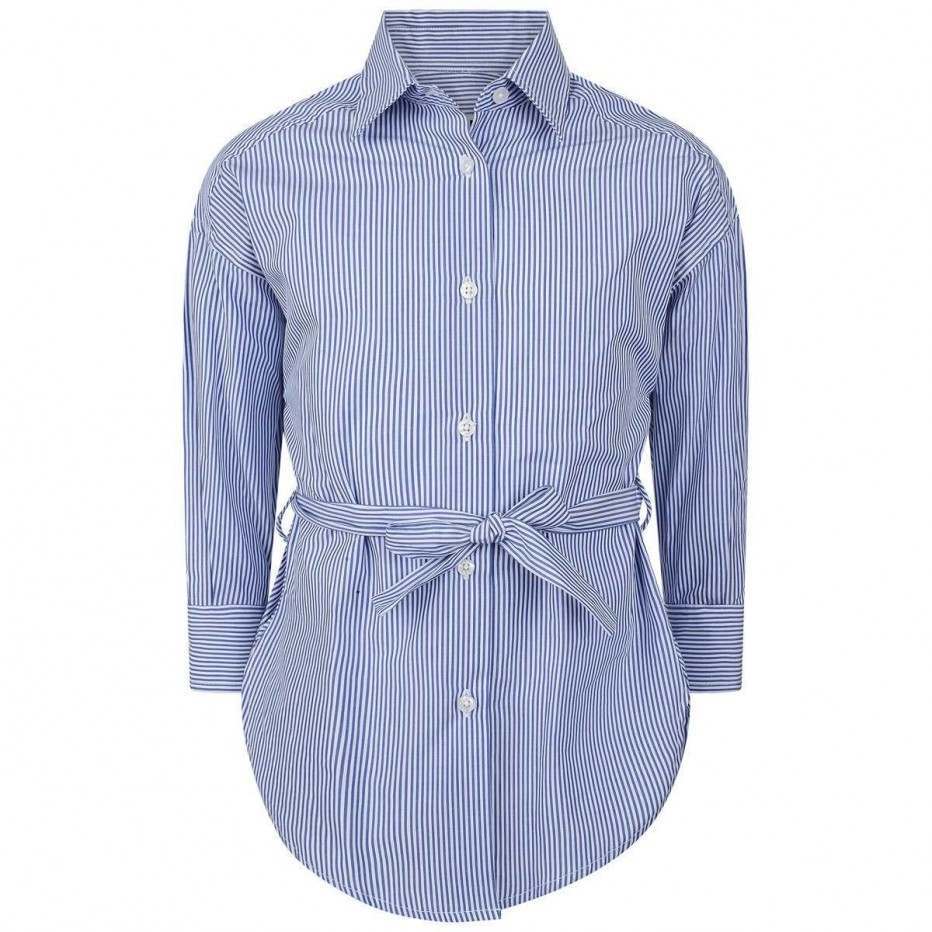 Girls Light Blue Stripe Shirt Dress