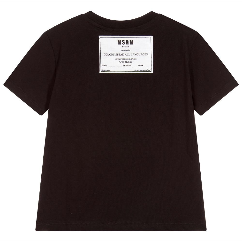 Girls Black Logo Cotton Dress